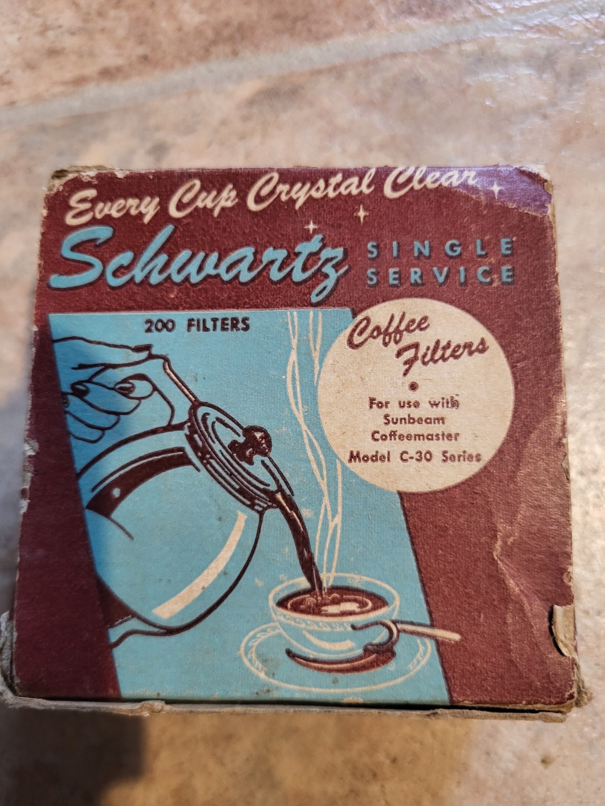 RARE Sunbeam Coffeemaster percolator C30 C30C C30A Schwartz Filter Box + Filters
