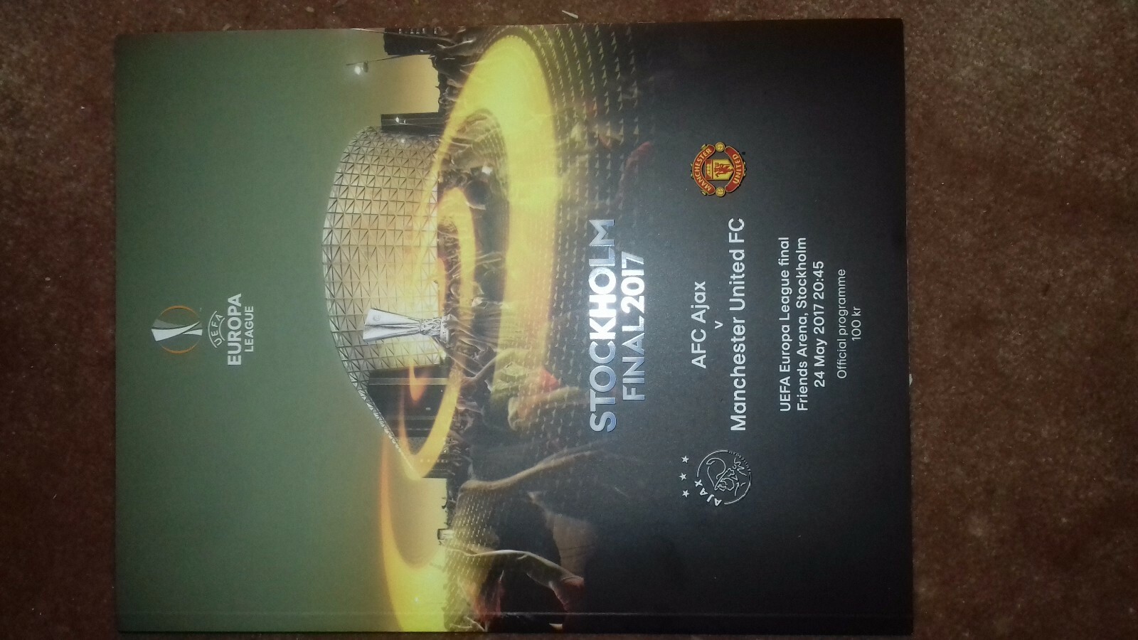 Official Programme Europa League Final 2017 AFC Ajax v Manchester United FC