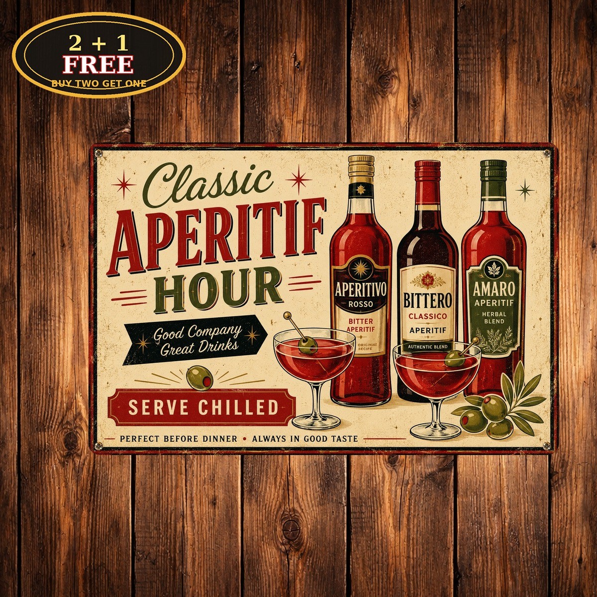 Campari Cocktail Alcohol Beverage Italian Aperitif Pub Bar Metal Tin Sign Plaque