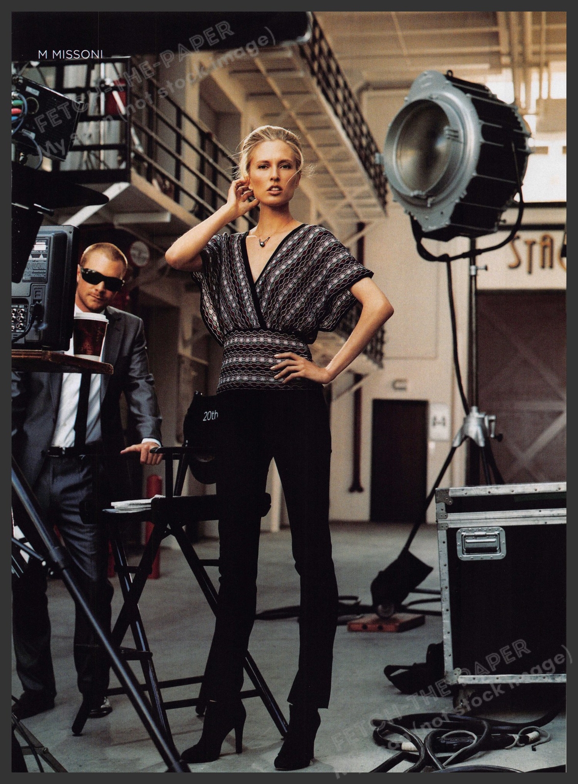 M. Missoni Fashion 2000s Print Advertisement 2007 Legs Movie Set Lighting