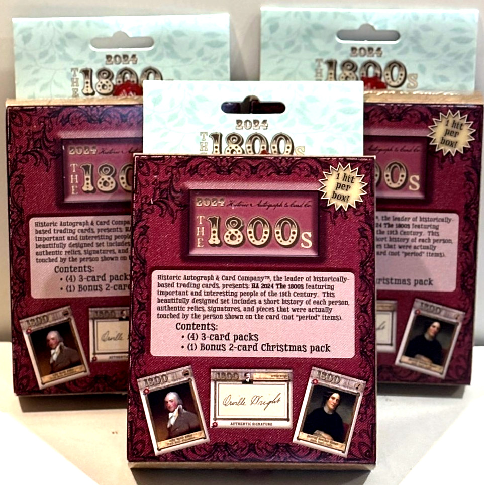 2024 Historic Autographs The 1800's Trading Cards Factory Sealed Box Lot of 3