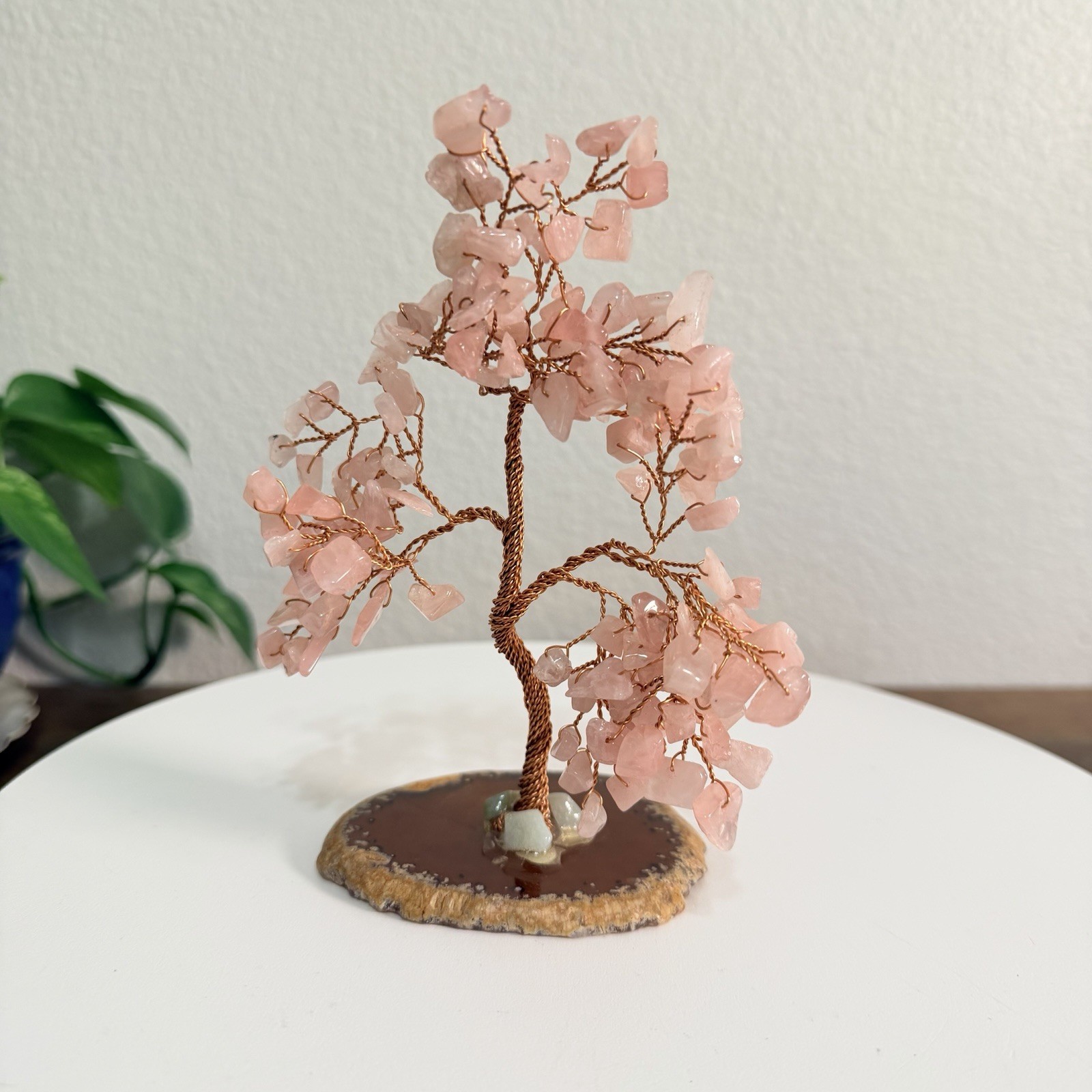 Rose Quartz Crystal Feng Shui Tree Love Harmony Energy and Luck