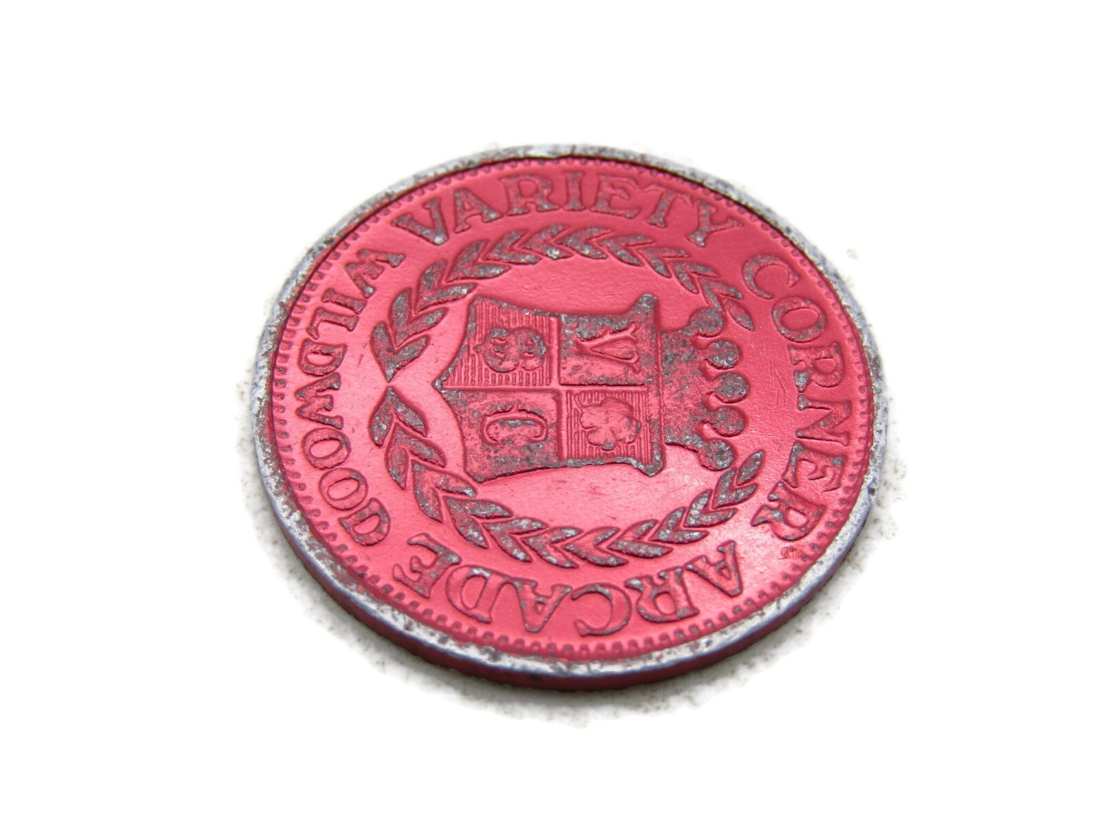 Vintage Wildwood NJ Variety Corner Arcade Token Red Metal Game Coin Collectible