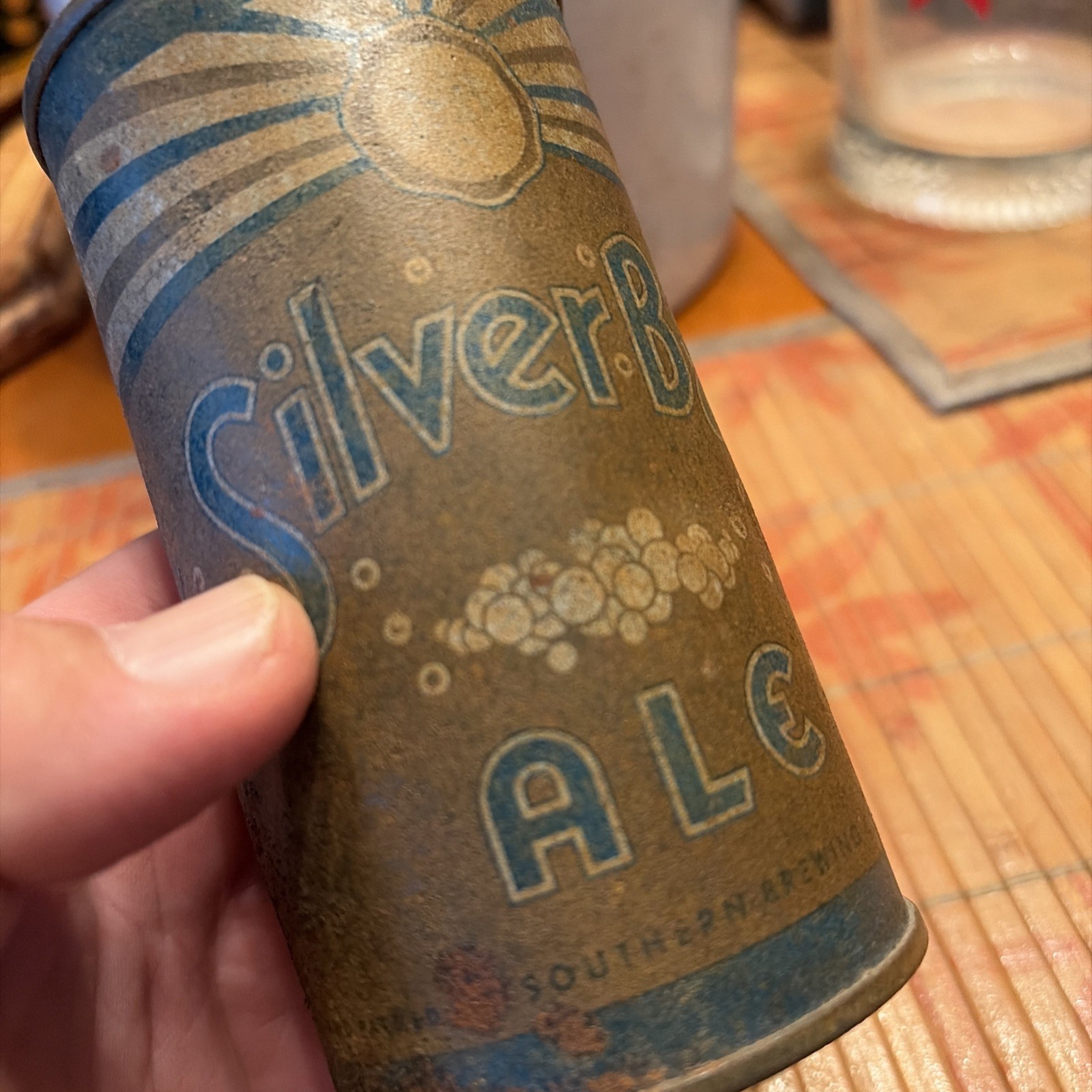 SILVER BAR ALE FLAT TOP BEER CAN RARE SOUTHERN BREWING COMPANY TAMPA, FLORIDA