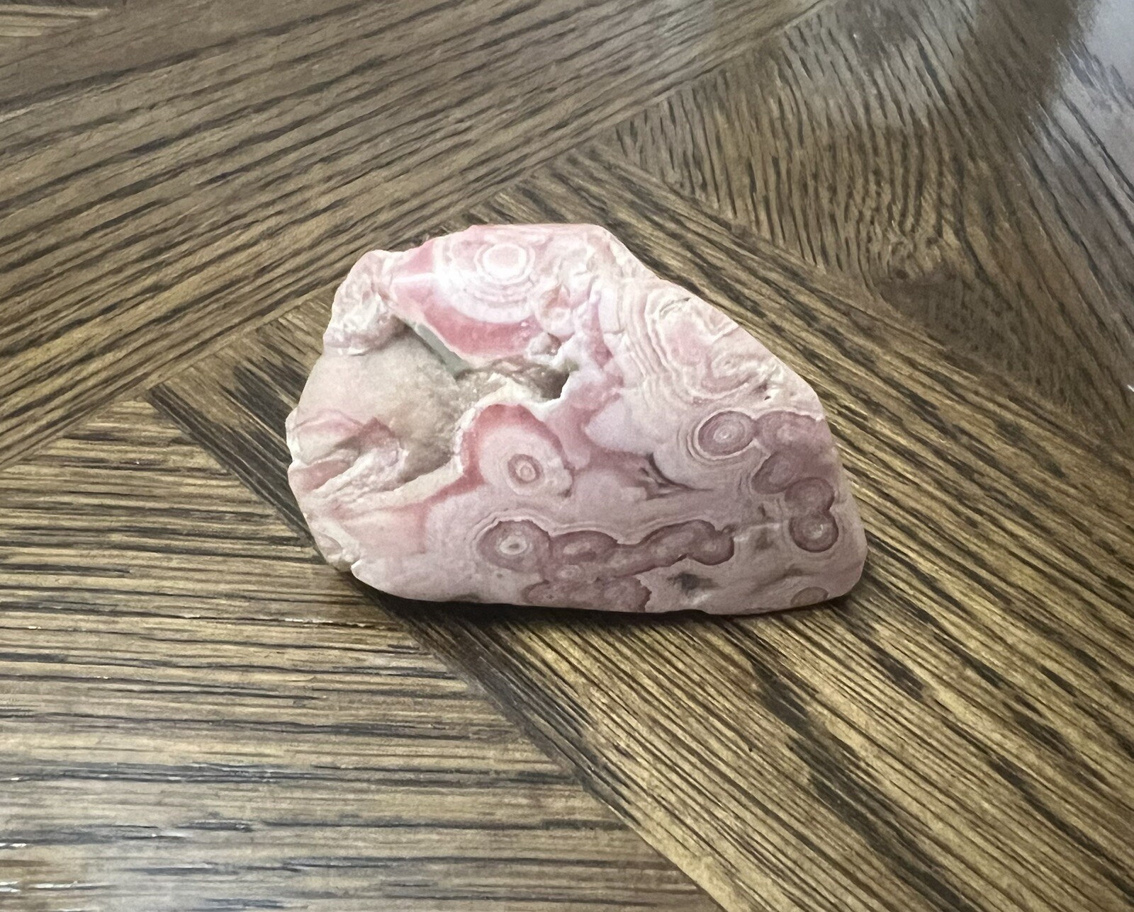 Pink Rhodochrosite Freeform Display Piece Old Stock