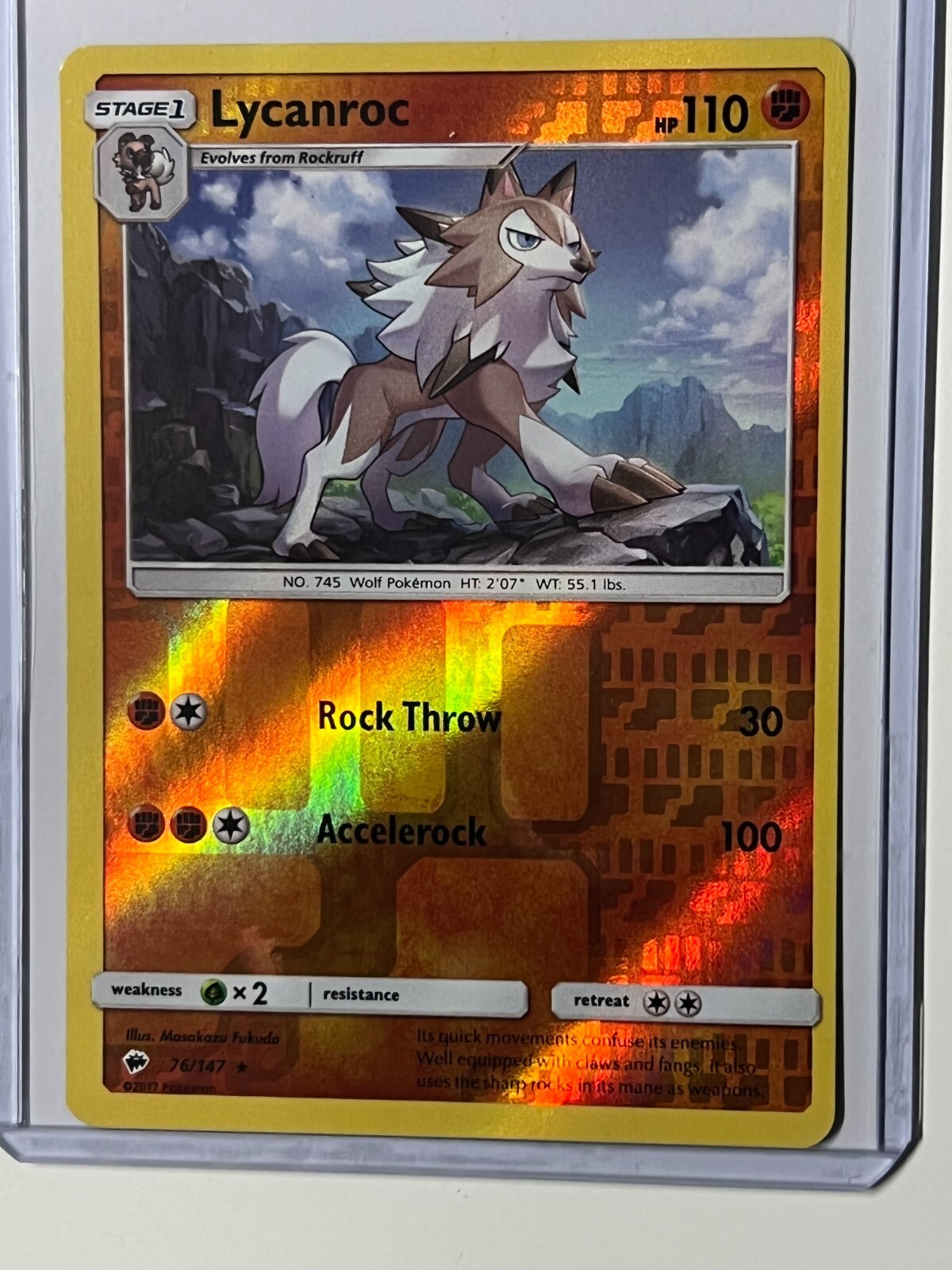 Lycanroc 76/147 Cracked Ice Holo  2017
