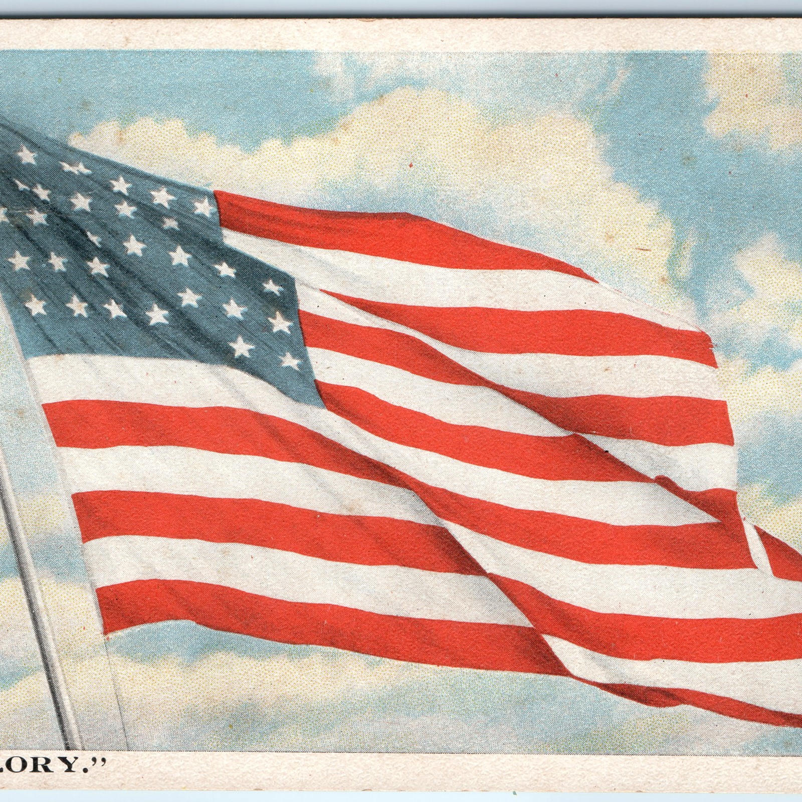 c1910s Old Glory 48 Star Flag Betsy Ross Philadelphia Postcard CT American Art