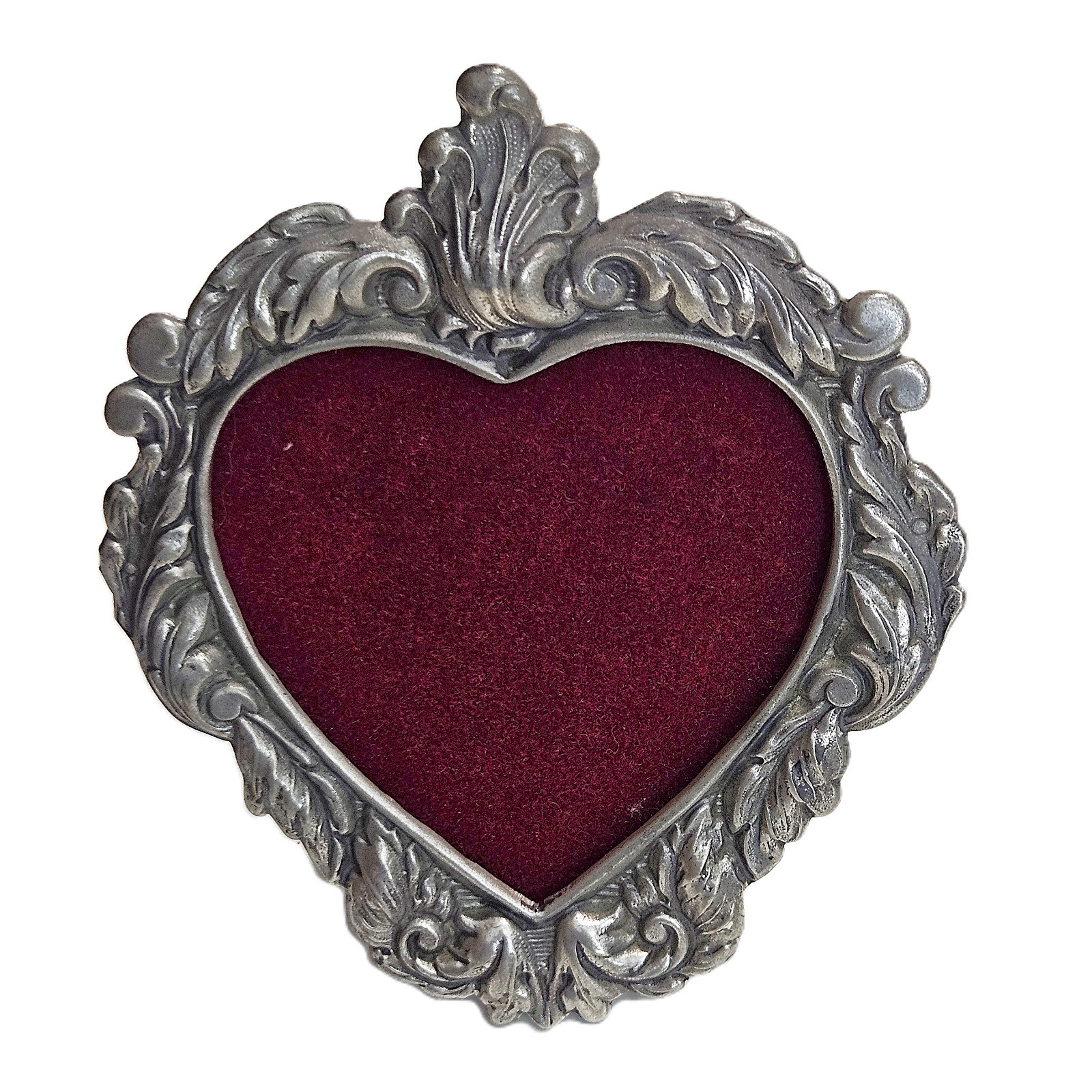 Vintage Elias Artmetal Fine Sterling Pewter Heart Picture Frame
