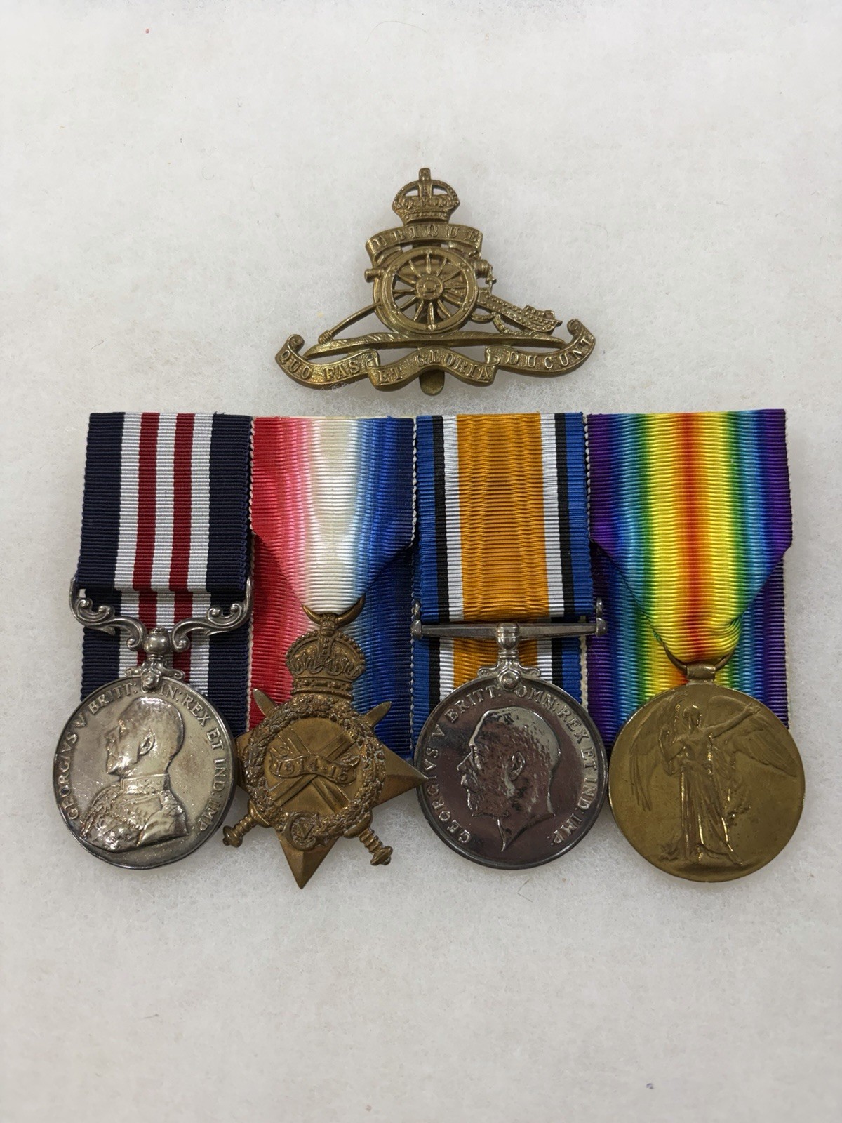 WWI WW1 British Great Britain Military 1914-1915 Star War Victory Medal Group