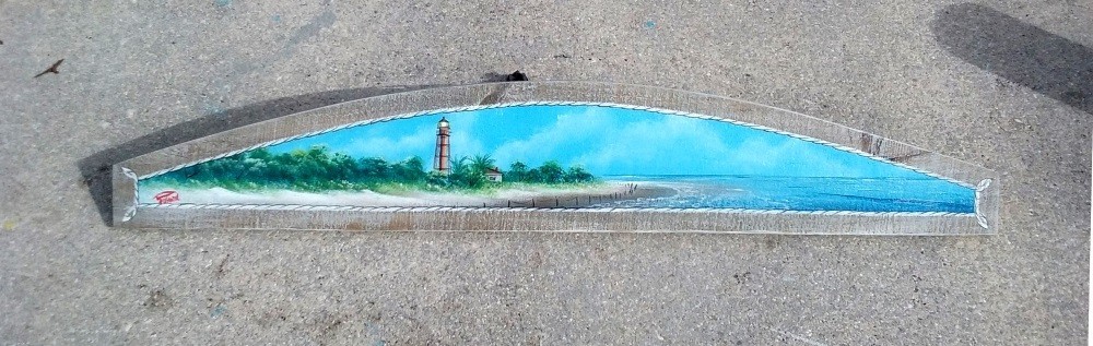 Sanibel Island Lighthouse hand painted on Over the Door Plaque-Topper-Florida
