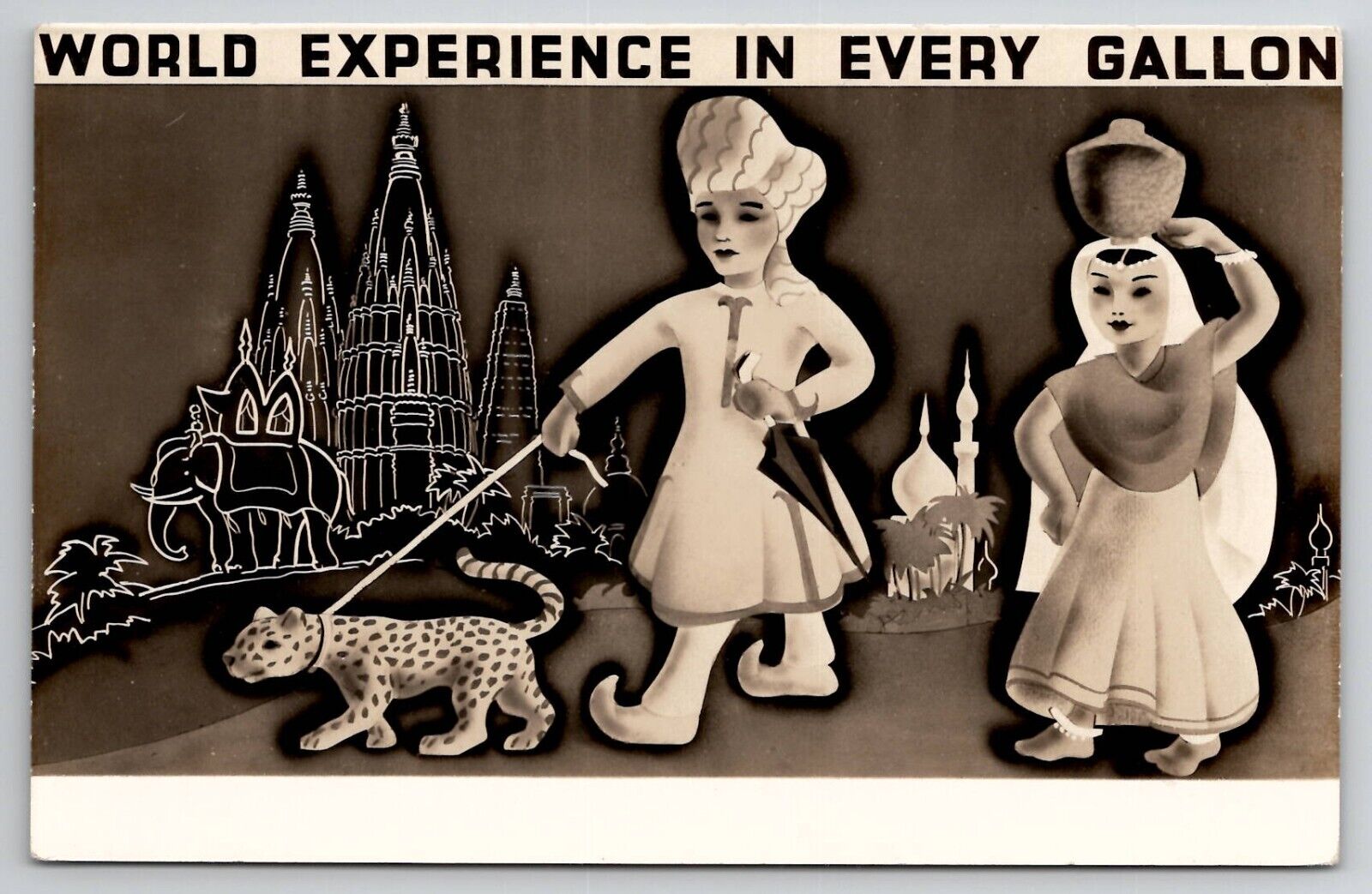 Shell Gas Egypt 1936 Expo Adv World Experience in Every Gallon Postcard I29