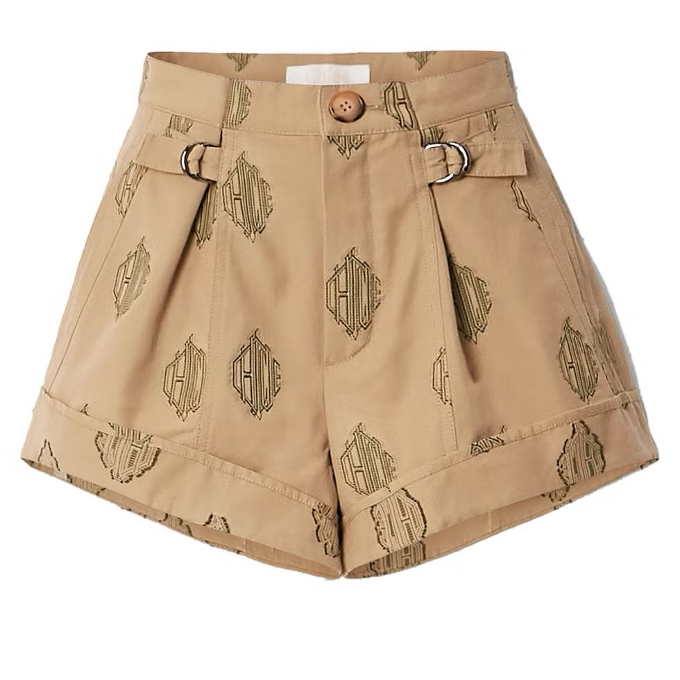 Chloe Brown Monogram Cuffed Shorts size 36 uk8 us4
