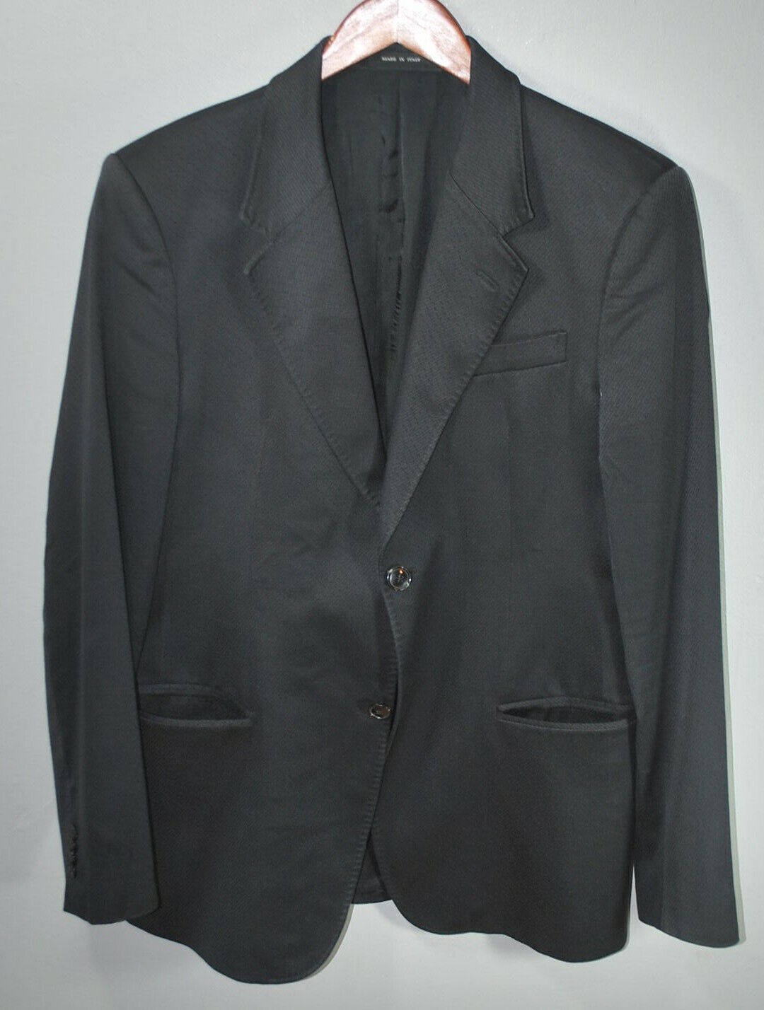 Emporio Armani Josh line black cotton/wool blend 42R sport coat made Italy