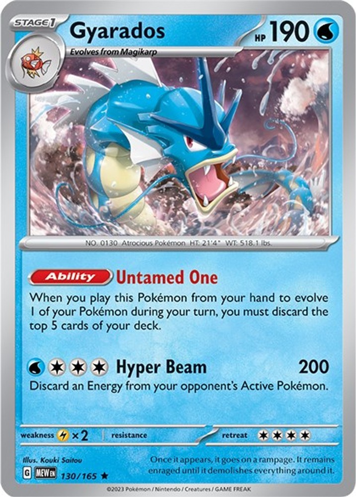 MEW Gyarados Holofoil 130/165 R NM