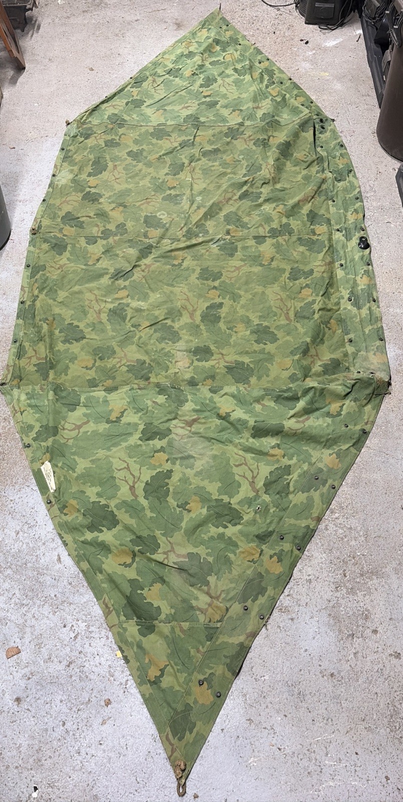 USMC 1953 Shelter Half Tent Camouflage Iowa Fibre Products Inc Double Sided