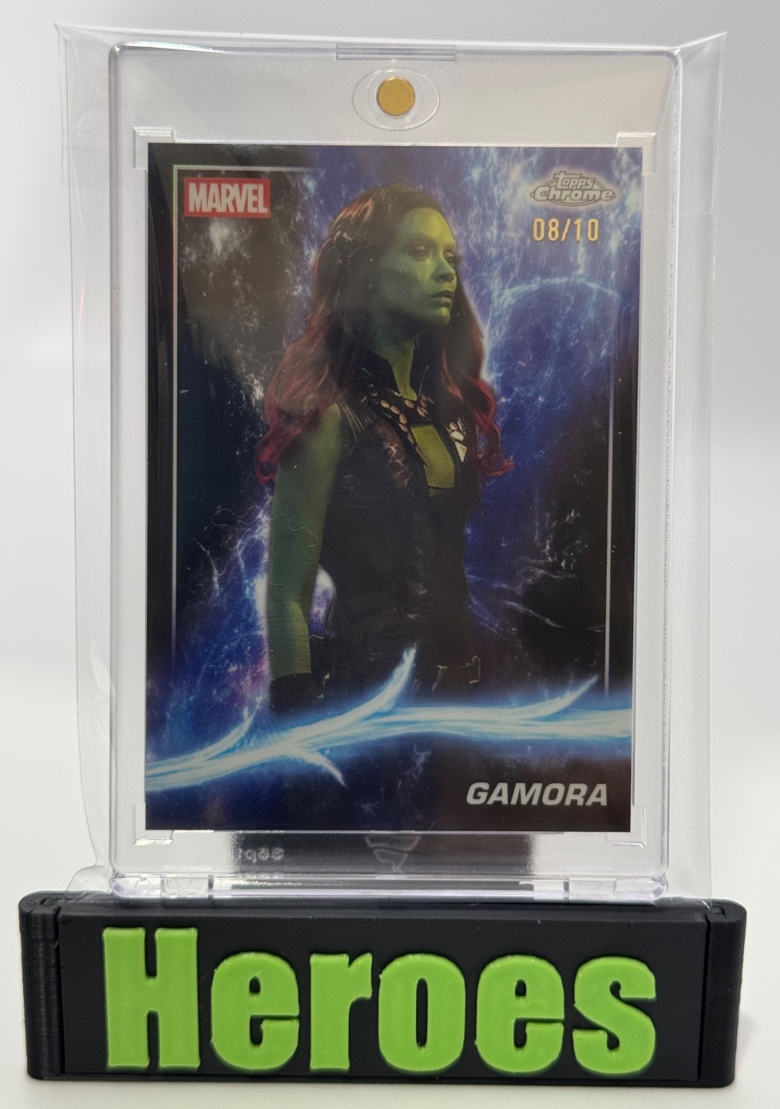 2025 Topps Chrome Marvel Studios #48, Gamora, Black Refractor 8/10