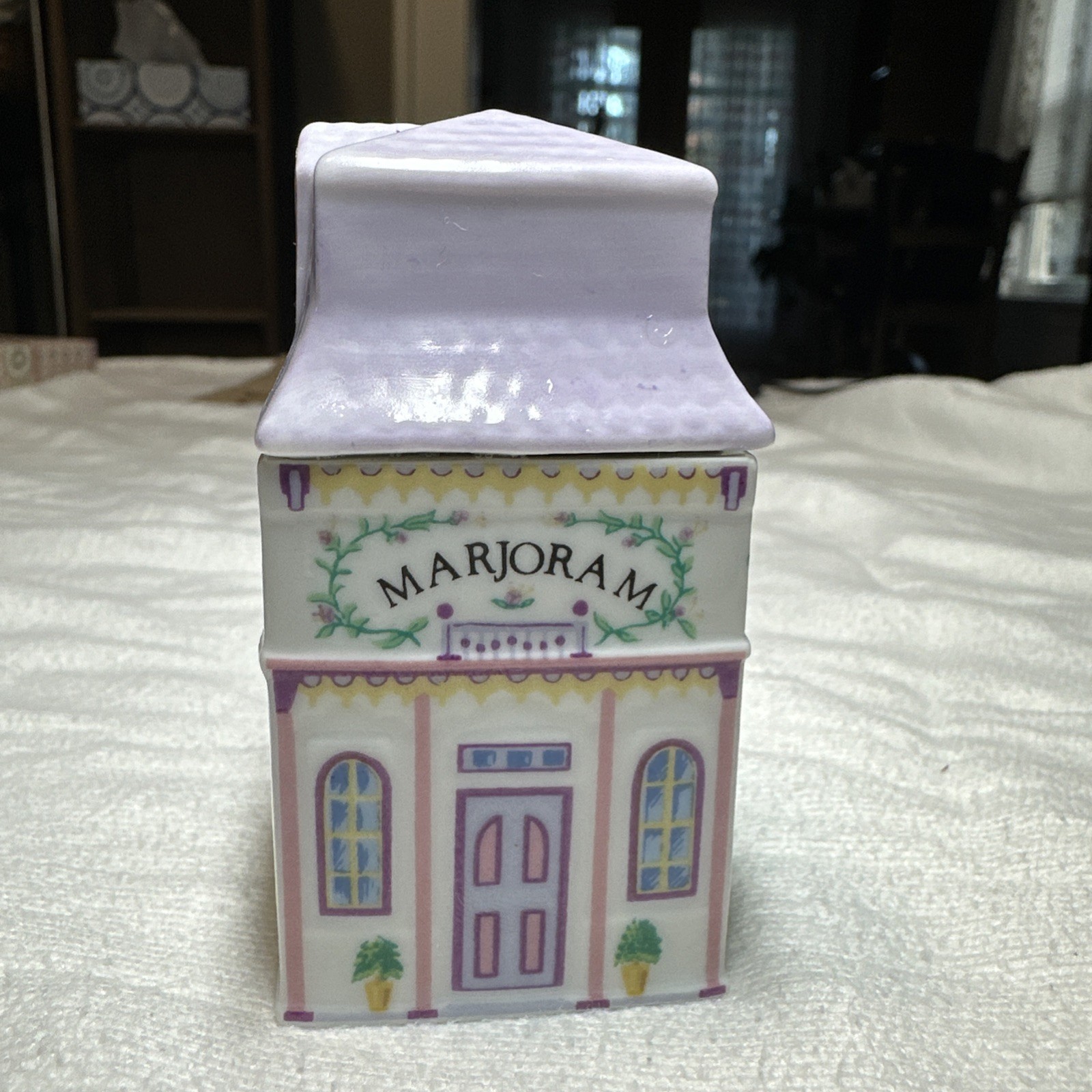 Vintage Lenox ~ Marjoram ~ Spice Village House Porcelain House / Jar & Lid 1989