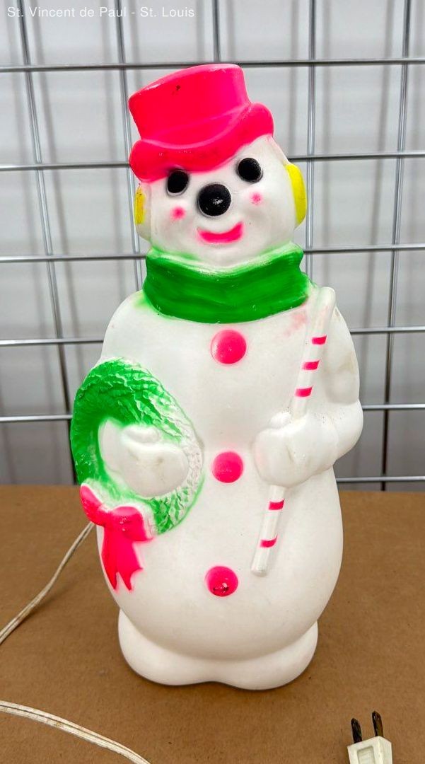 Vintage 1968 Empire Neon Pink Green Blow Mold 13\