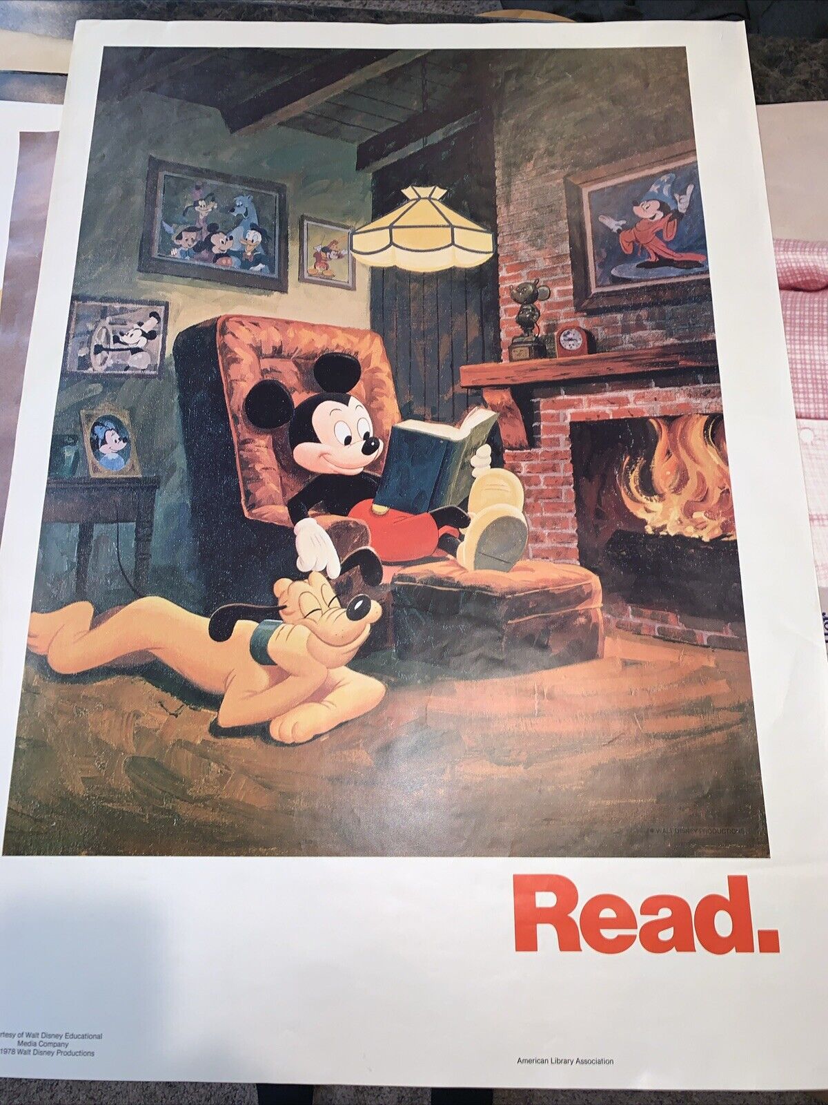 RARE 1978 DISNEY MICKEY MOUSE 1ST READ POSTER AMERICAN LIBRARY ASSOC.  Mint