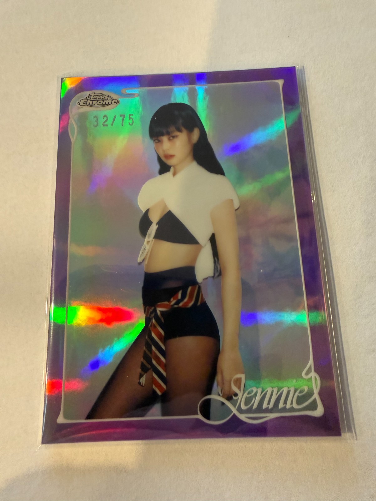 2026 Topps Chrome x Jennie #28 Jennie Purple Refractor /75 K-pop