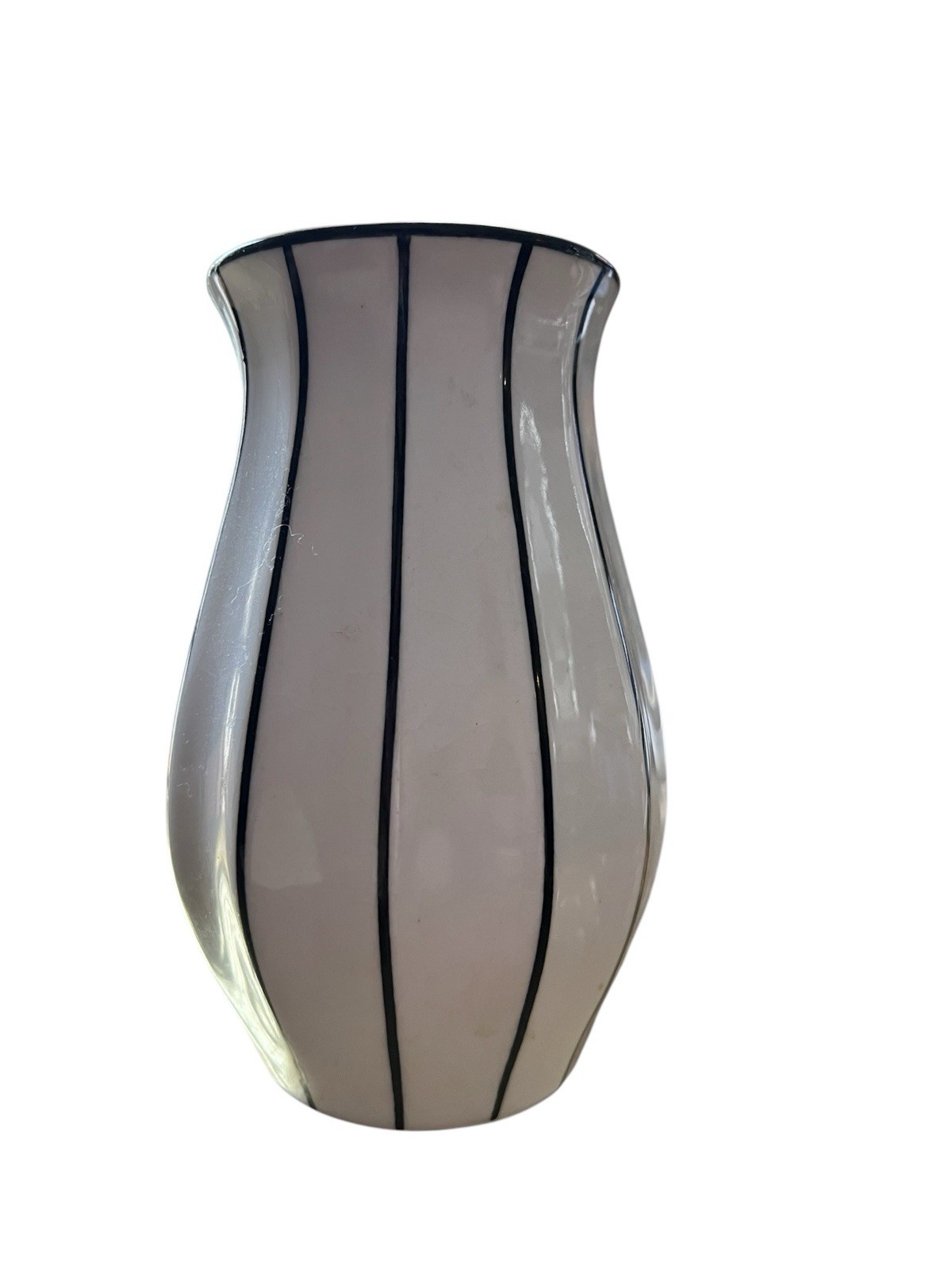 Antique 1920s Art Deco Carstens Grafenroda Vase Dec 881 Black Stripe Germany 5”