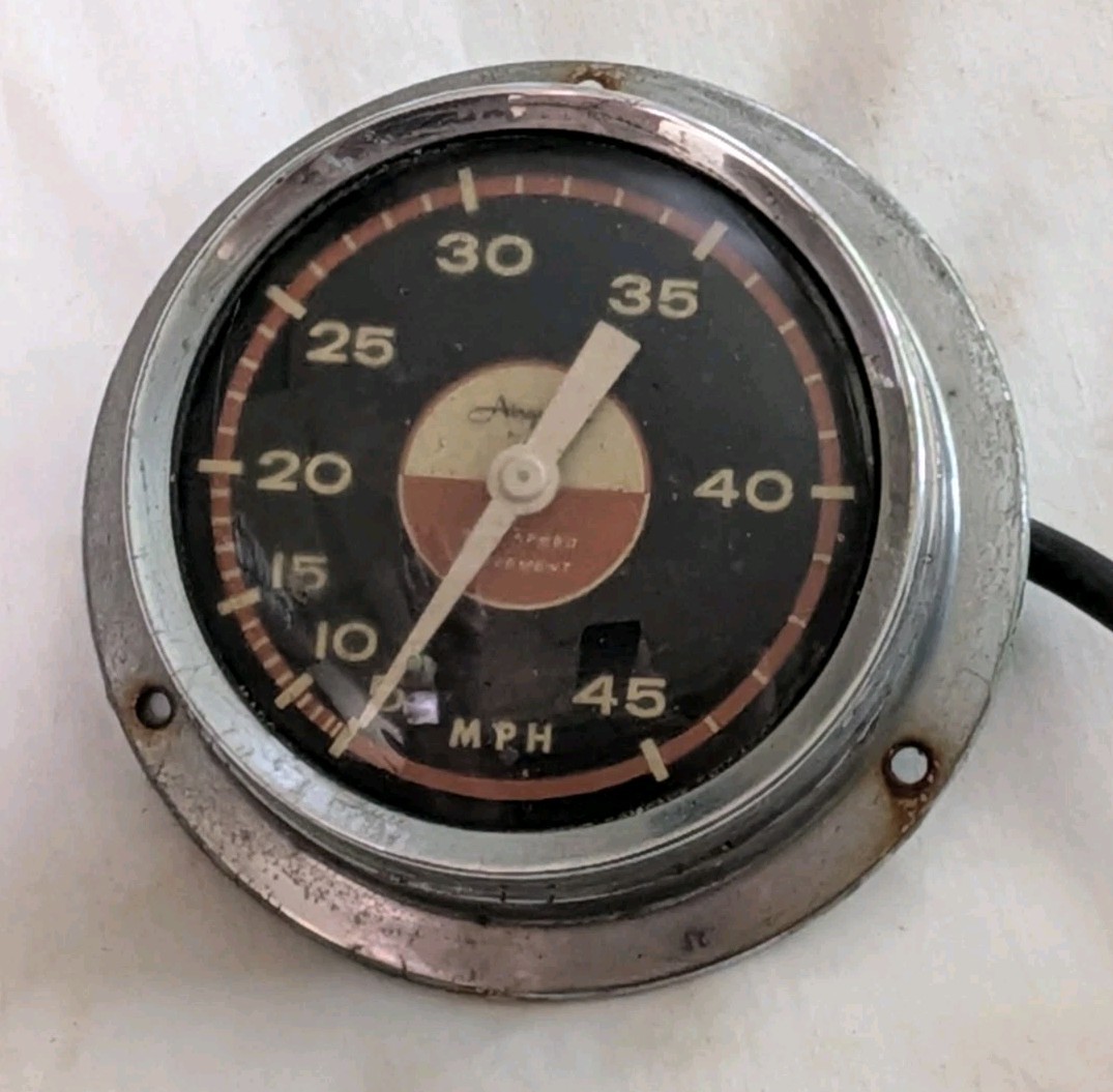 Vintage AIRGUIDE SEA SPEED MOVEMENT Marine BOAT SPEEDOMETER 0-45 MPH w/ Cable   