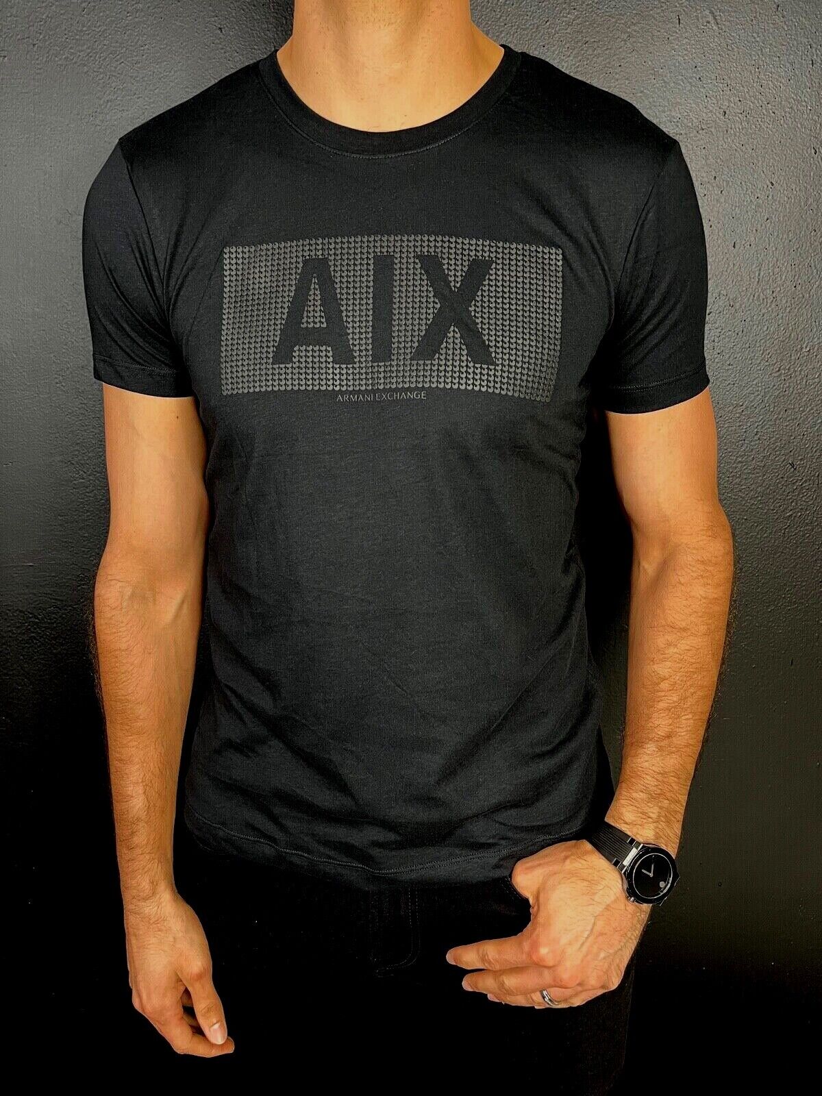 Armani Exchange Men\'s T-Shirt Pima Cotton Regular Fit Black S M L XL Exclusive