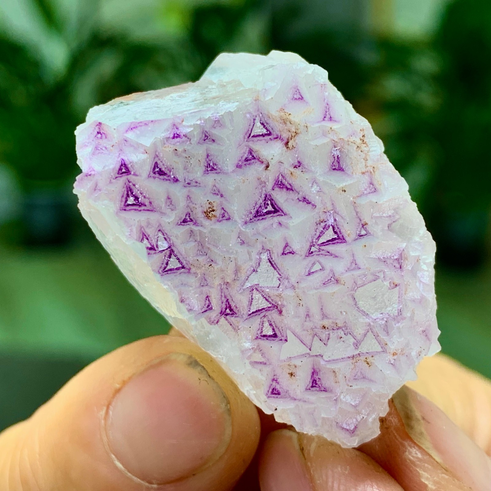 27G Natural fluorite purple edged cubic crystal mineral sample