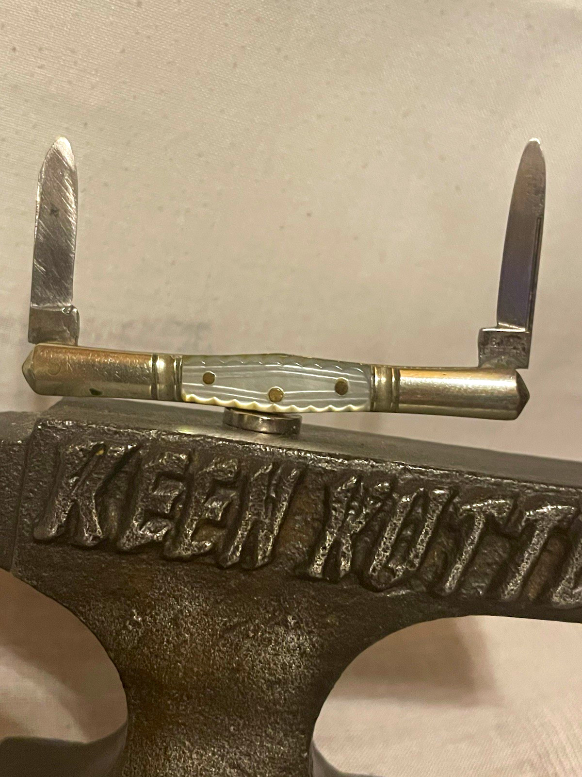 Buck Key Knife 2-Blade Pocketknife Stainless Slipjoint Metal Handle Silver 1975