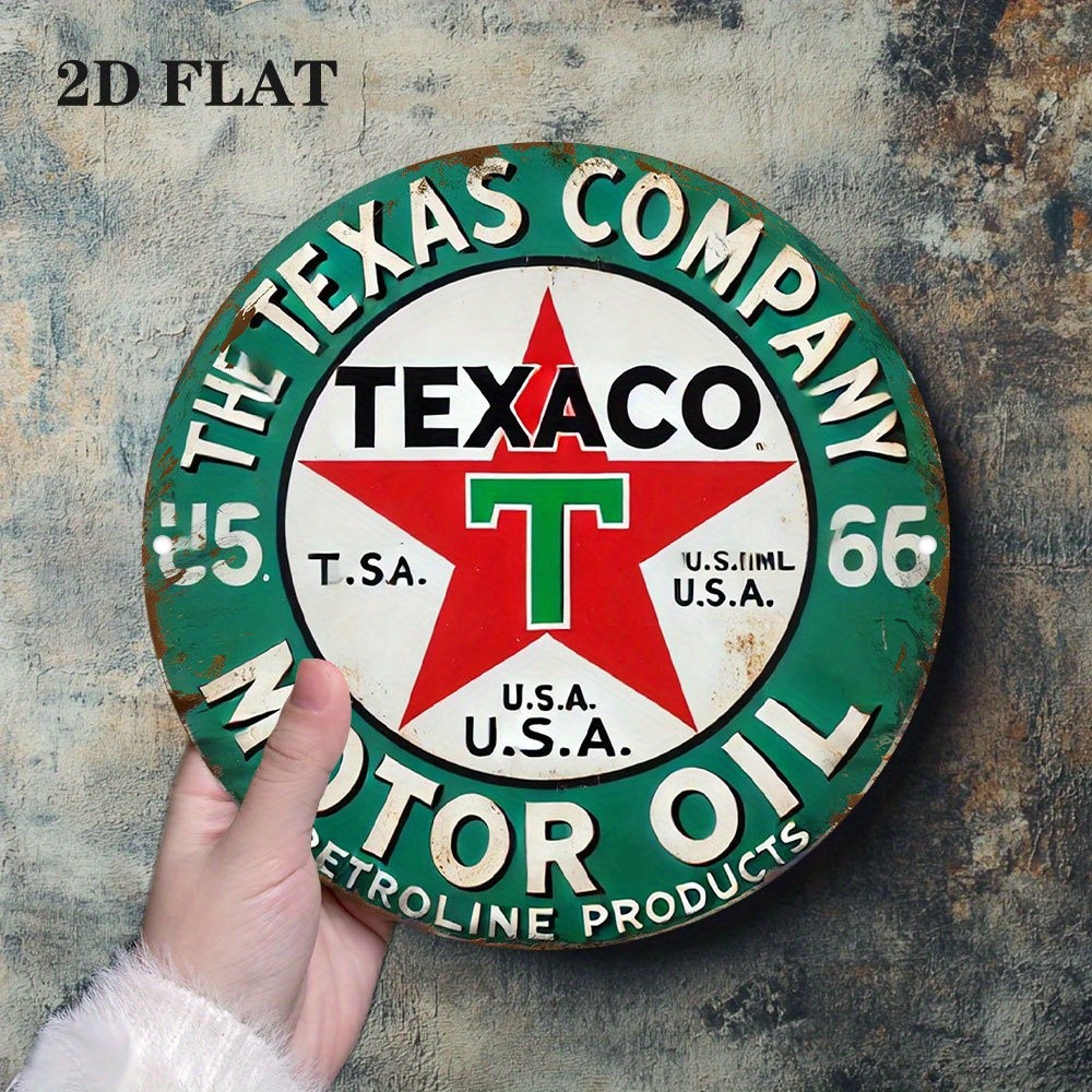 2D Flat - Vintage Texaco Motor Oil Logo Aluminum Sign -Tin Metal Signs 8x8in 2D Flat - Vintage Texaco Motor Oil Logo Aluminum Sign -Tin Metal Signs 8x8in