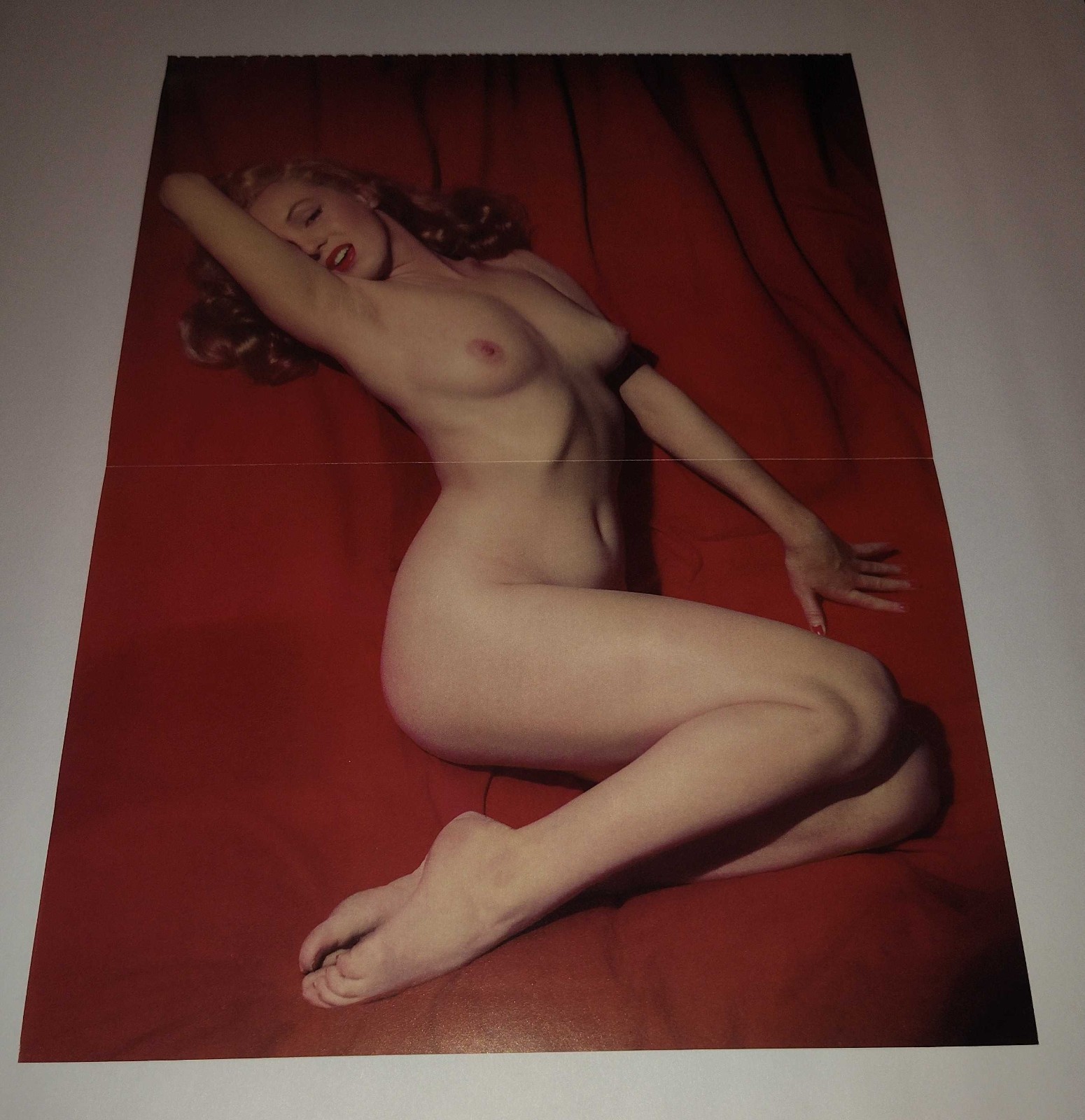 🔥 VINTAGE MARILYN MONROE DUAL-SIDED ART PRINT - HISTORIC 1949 RED VELVET &...