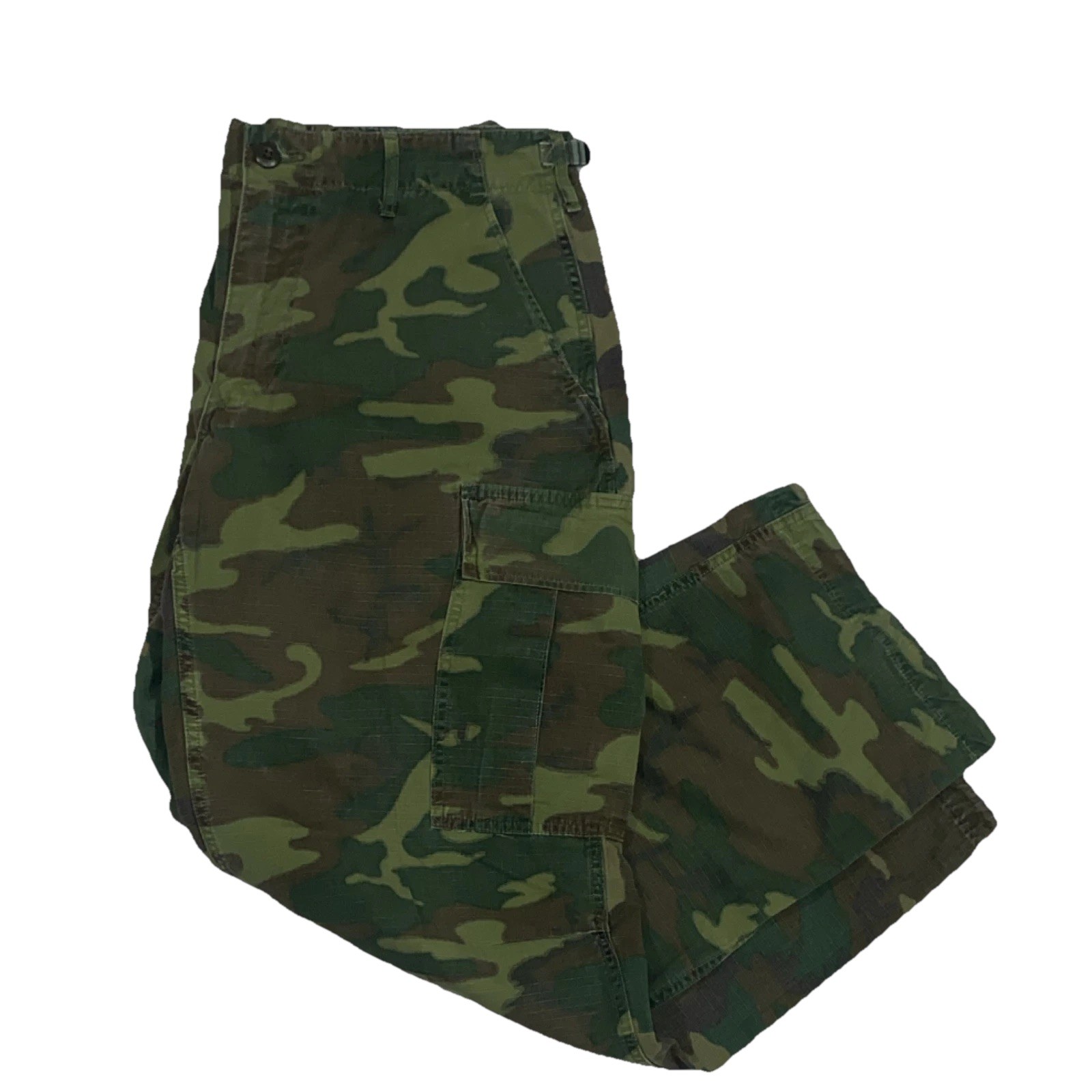  Vintage 60s Vietnam era woodland Camo Military BDU cargo Pants, Waist 31-35 