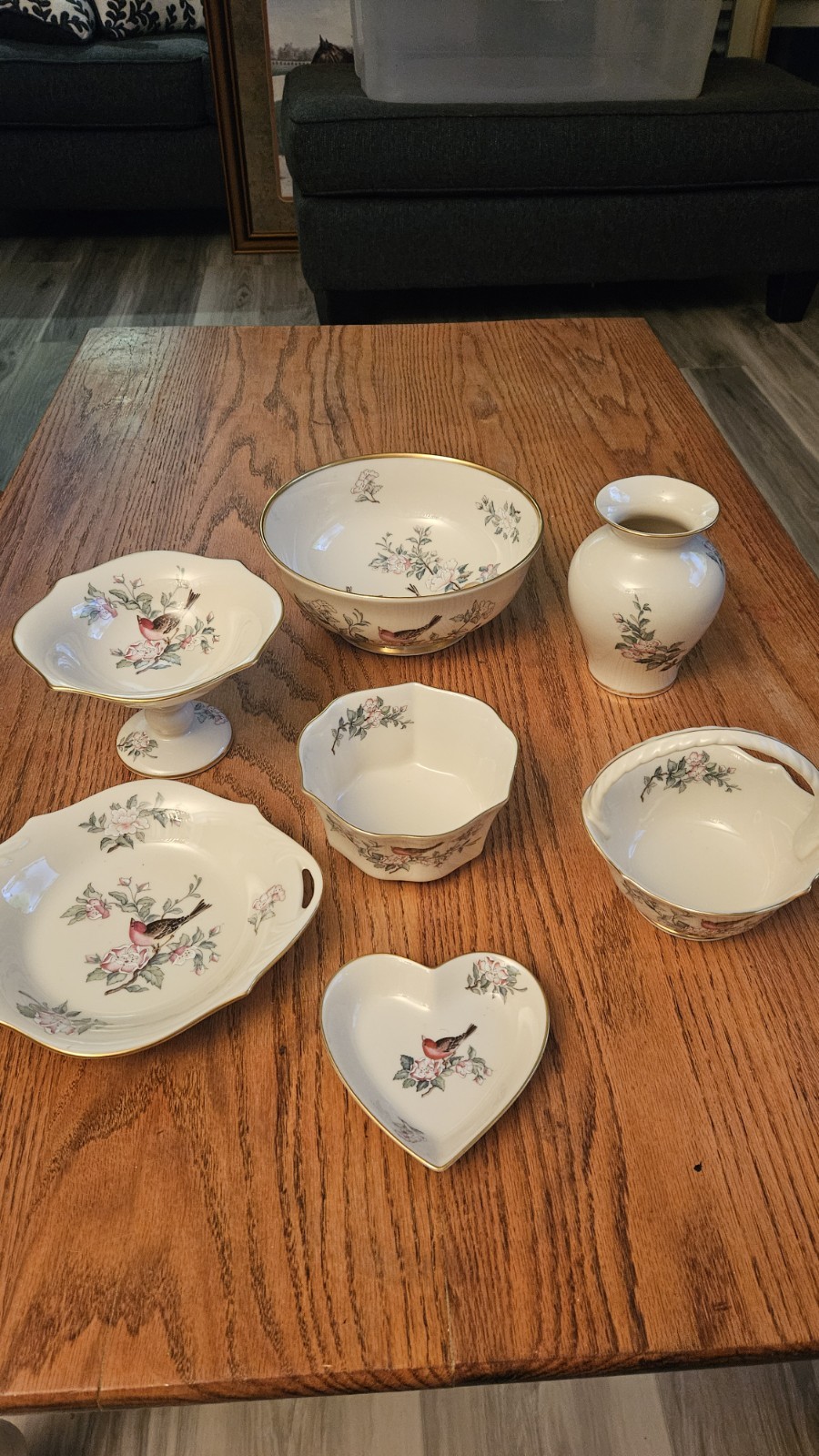 9 Piece Lenox Serenade Serve Ware Lot Plus Special Solotaire & Gold Labe Coaster