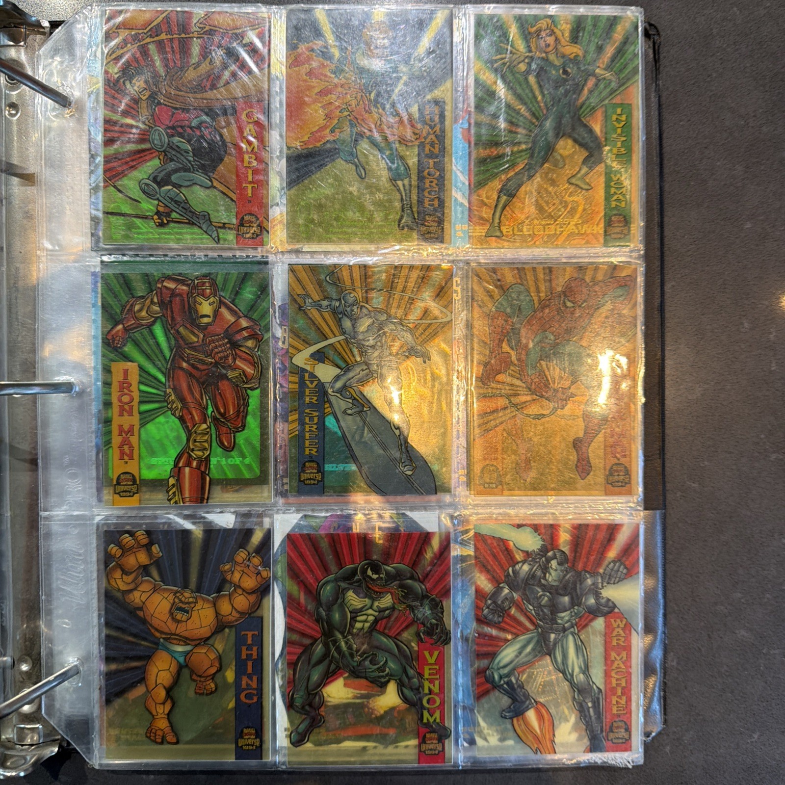 RARE GEM 1994 Flair Marvel Universe Suspended Animation COMPLETE SET #1-9