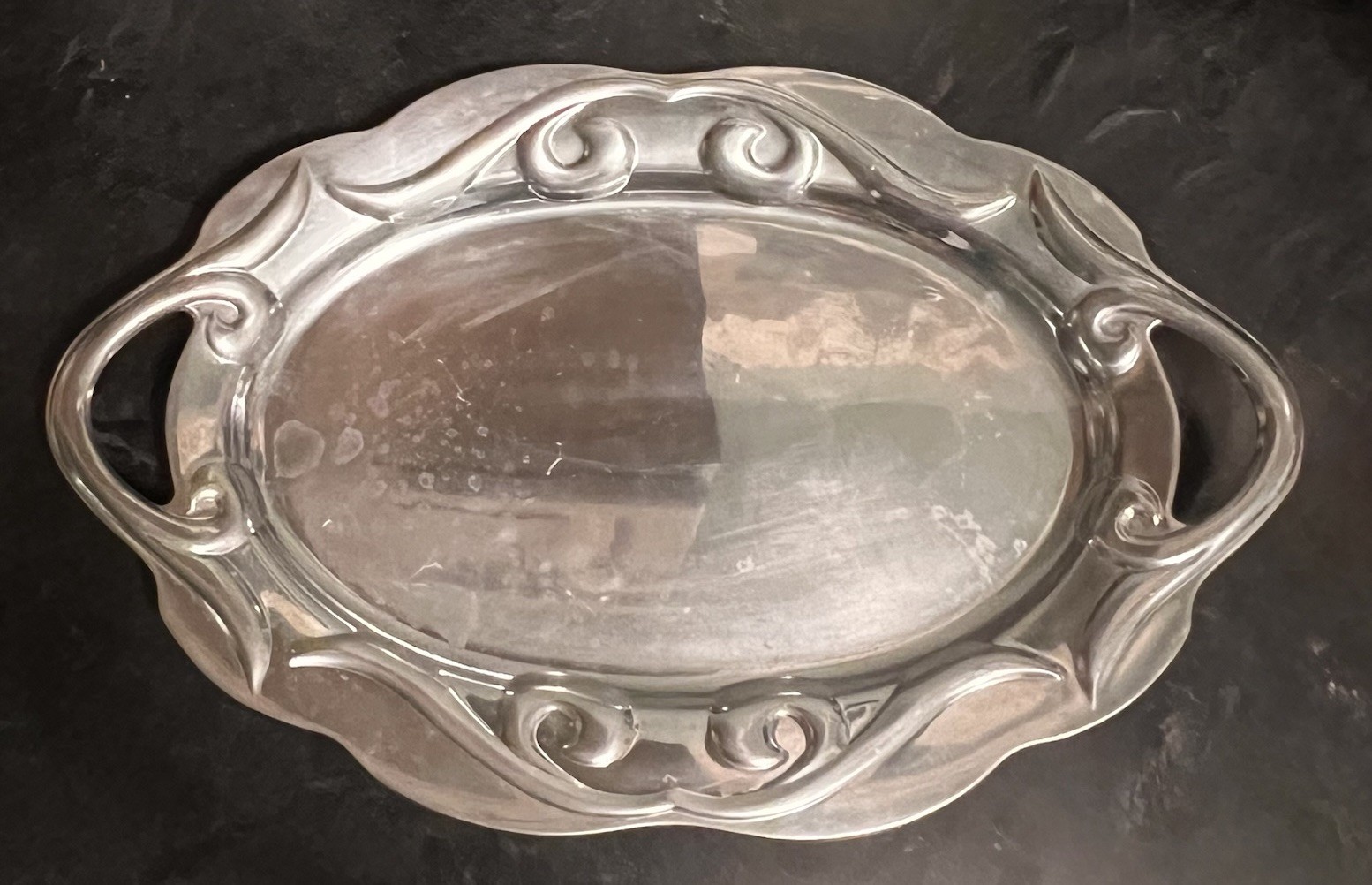 Wilton Armetale Scroll Large Oval Tray 20” x 12.75” USA Serving Platter