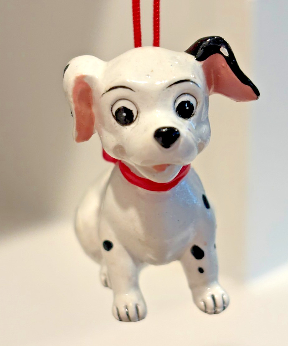 1990 Disney 101 Dalmatians \'Twas Night Before Ornament Puppy with Big Red Bow