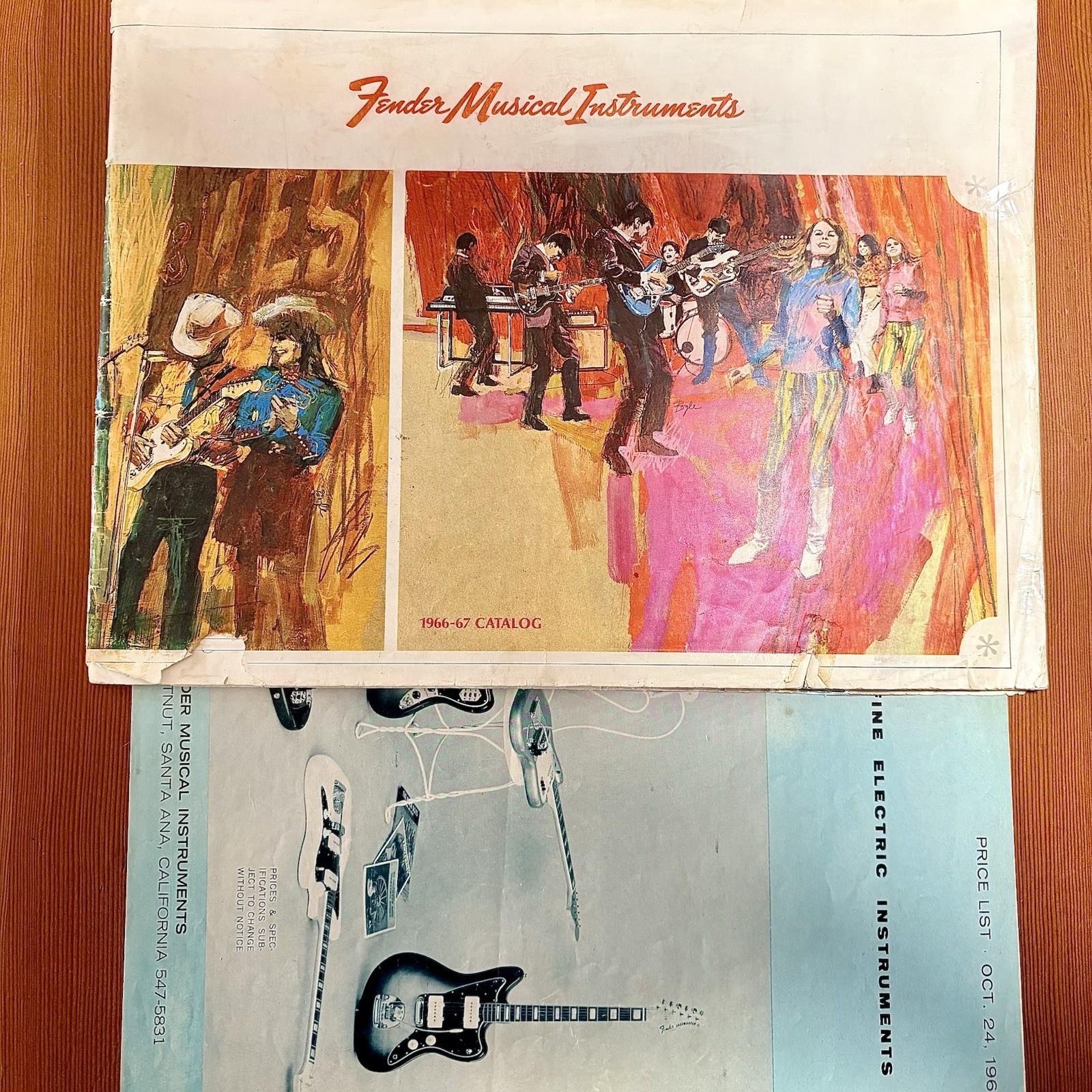RARE 1966-67 Fender Catalog w/Original 1966 Price List Case Candy Vintage Guitar