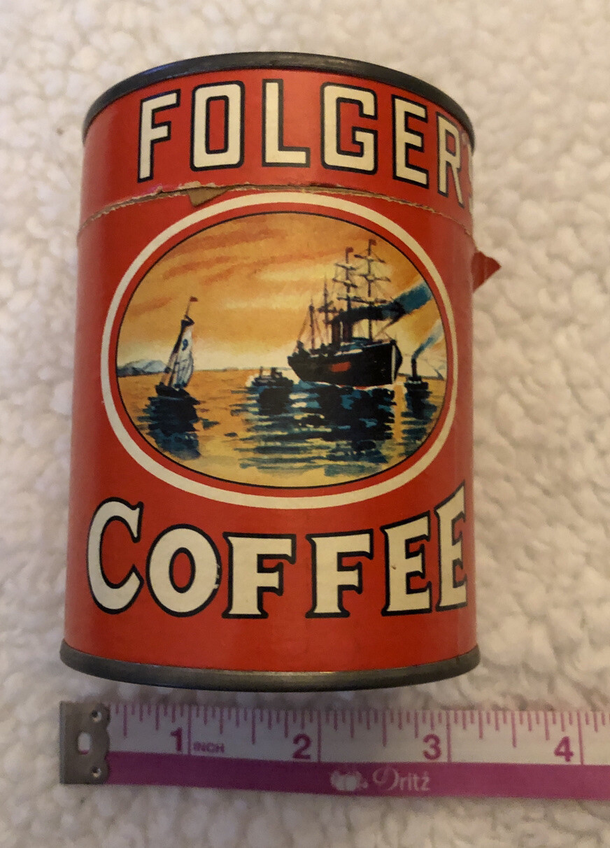FOLGERS Coffee Vintage Advertising Tin Can Promotional Puzzle Complete 56pc