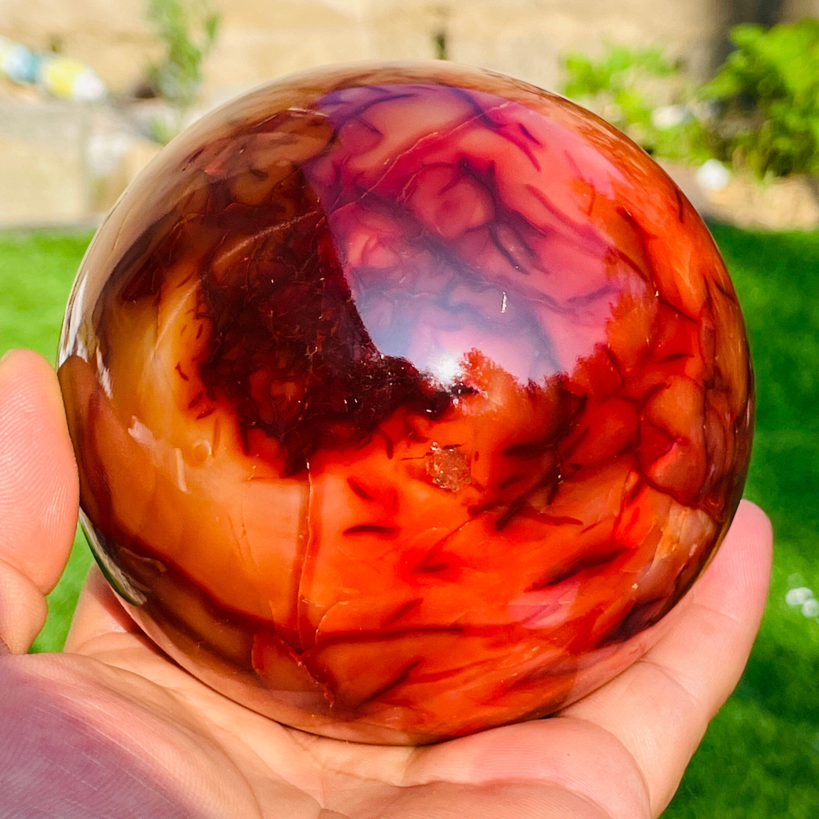 2.6LB Natural Red Carnelian Agate Ball Quartz Crysta Energy Sphere Reiki healing 2.6LB Natural Red Carnelian Agate Ball Quartz Crysta Energy Sphere Reiki healing
