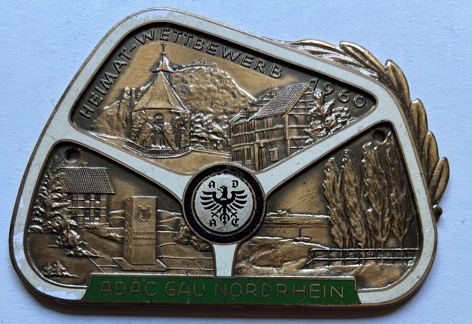Badge auto car German Rally Tour Club Grille plaque 1960 #1007 Nordreihn ADAC