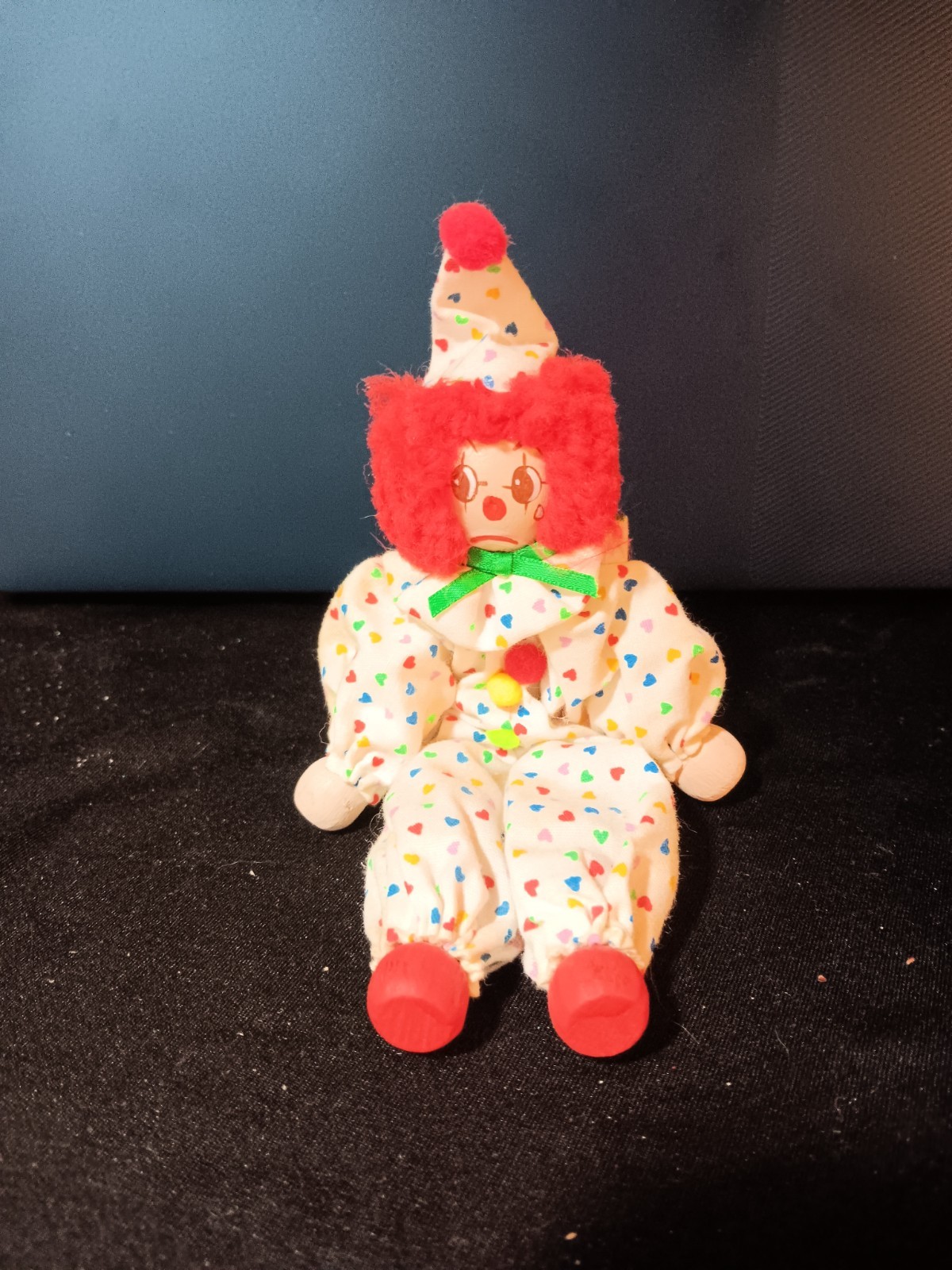 Vintage wooden clown doll