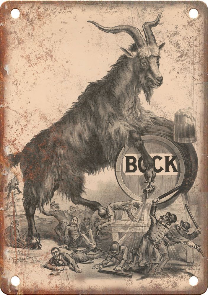 Vintage Bock Beer Reproduction Metal Sign E416