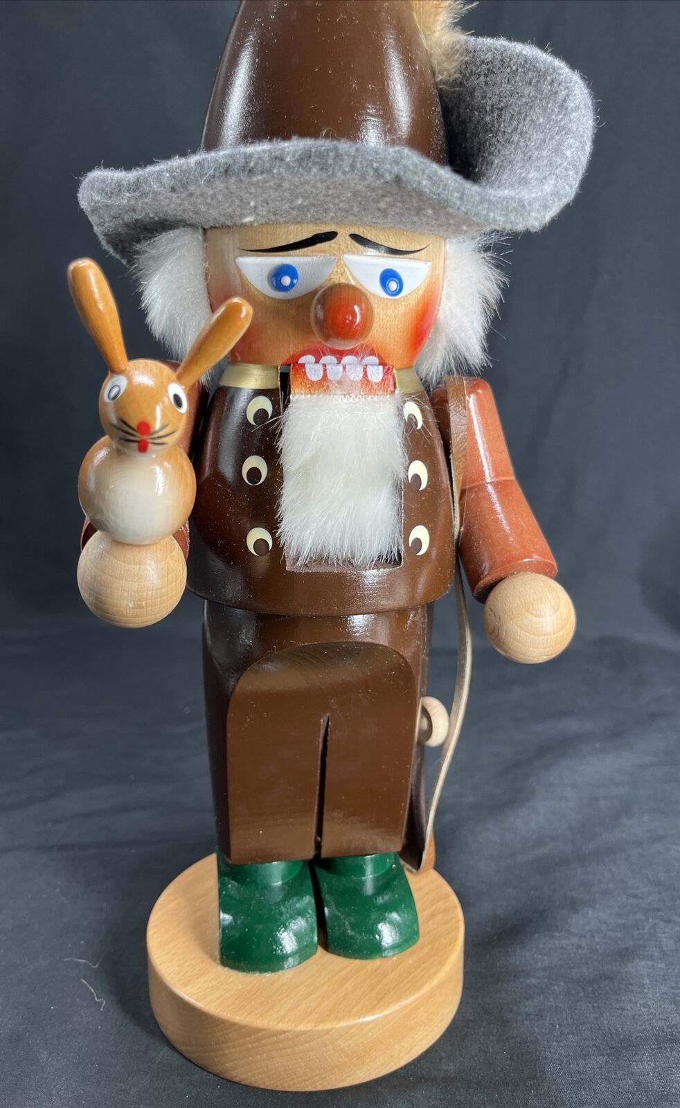 Chubby Hunter Original Steinbach Nutcracker Wooden Rabbit German Christmas