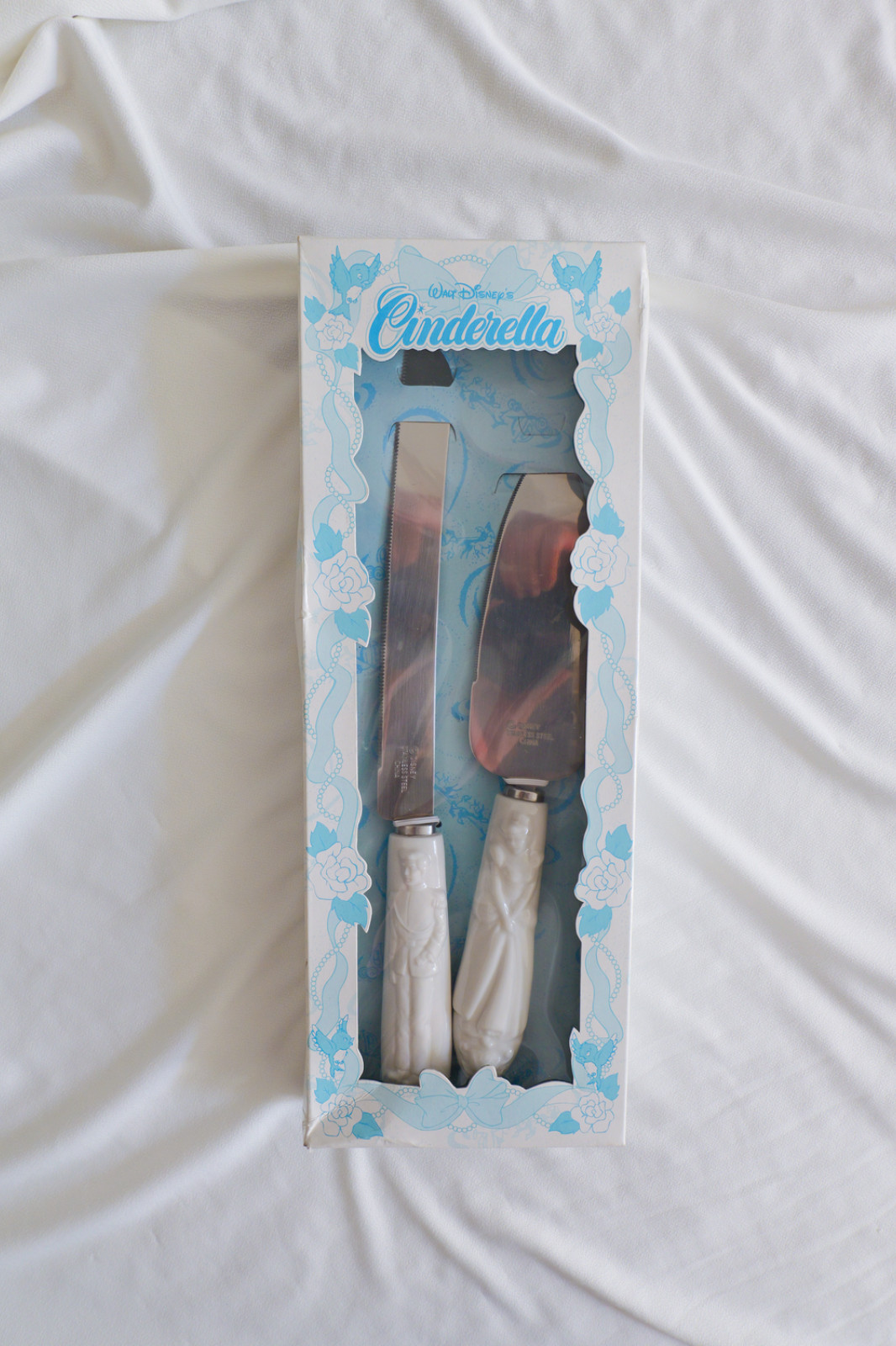 Disney Cinderella Wedding Stainless Steel Cutlery 2pc NEW IN BOX NEVER OPENED