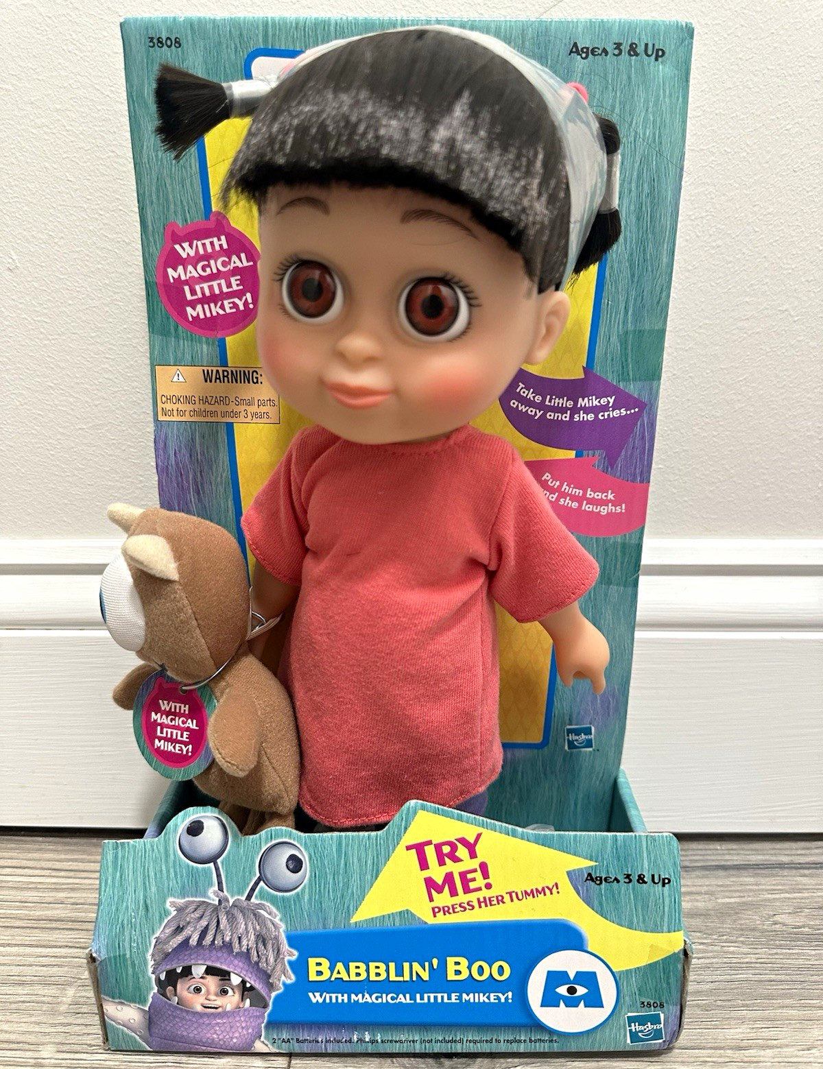 Vintage 2001 Hasbro Monsters Inc Babblin Boo Doll With Magical Little Mikey NIB