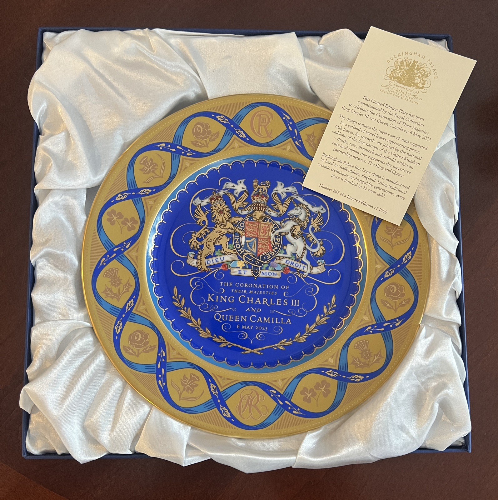 King Charles III Coronation  Plate Limited edition 867 - Royal Collection Trust