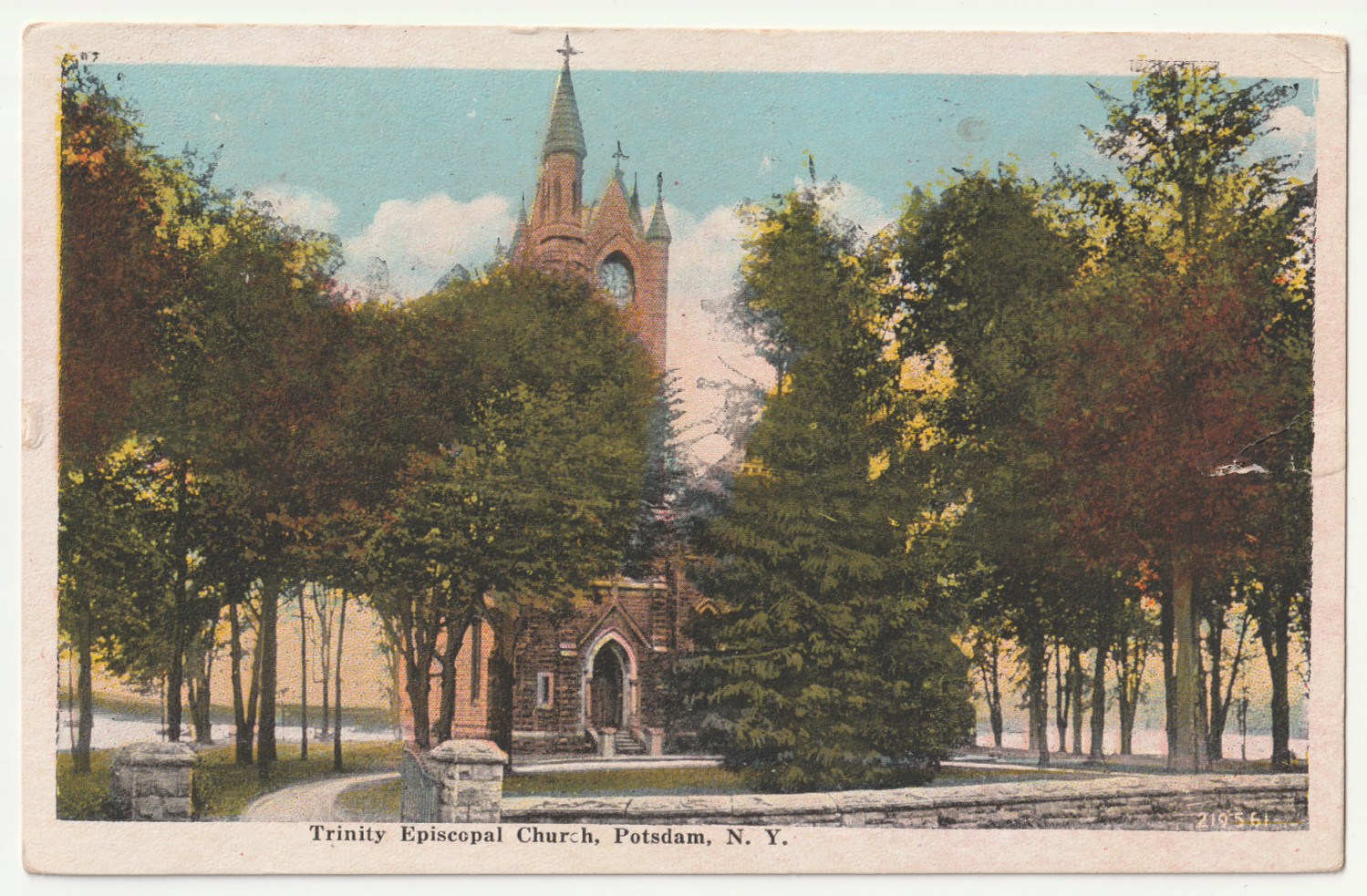 Potsdam New York NY Trinity Episcopal Church Postcard c1920s