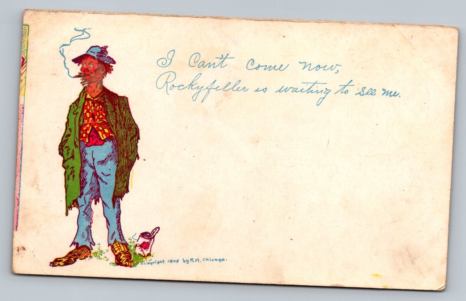 c1901 I Cant Come Now Rockyfeller Is Waiting To See Me Vintage Postcard