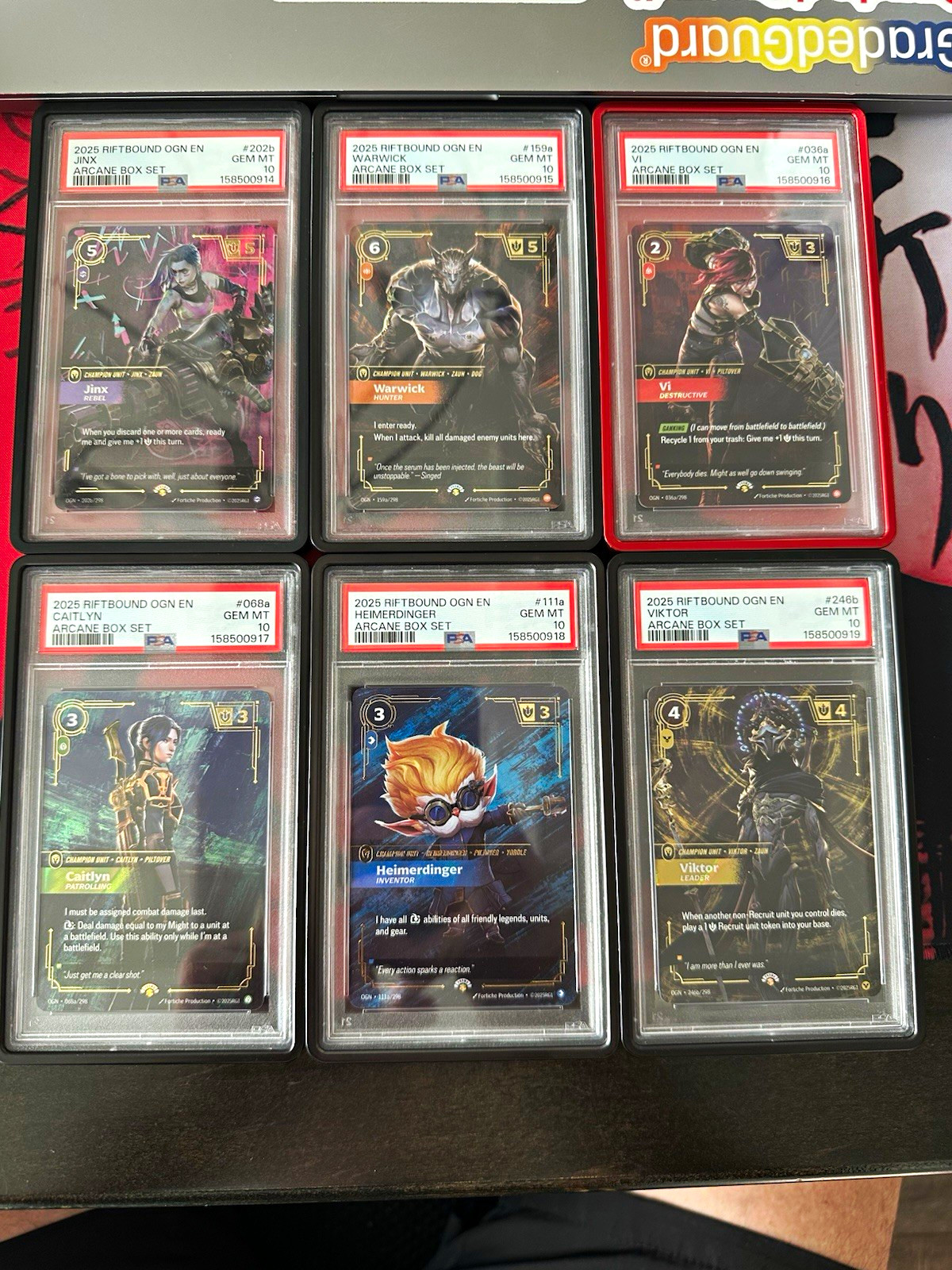 Riftbound 2025 OGN EN Arcane Box Set Lot of 6 Sequentialed-PSA 10’s with GG’s