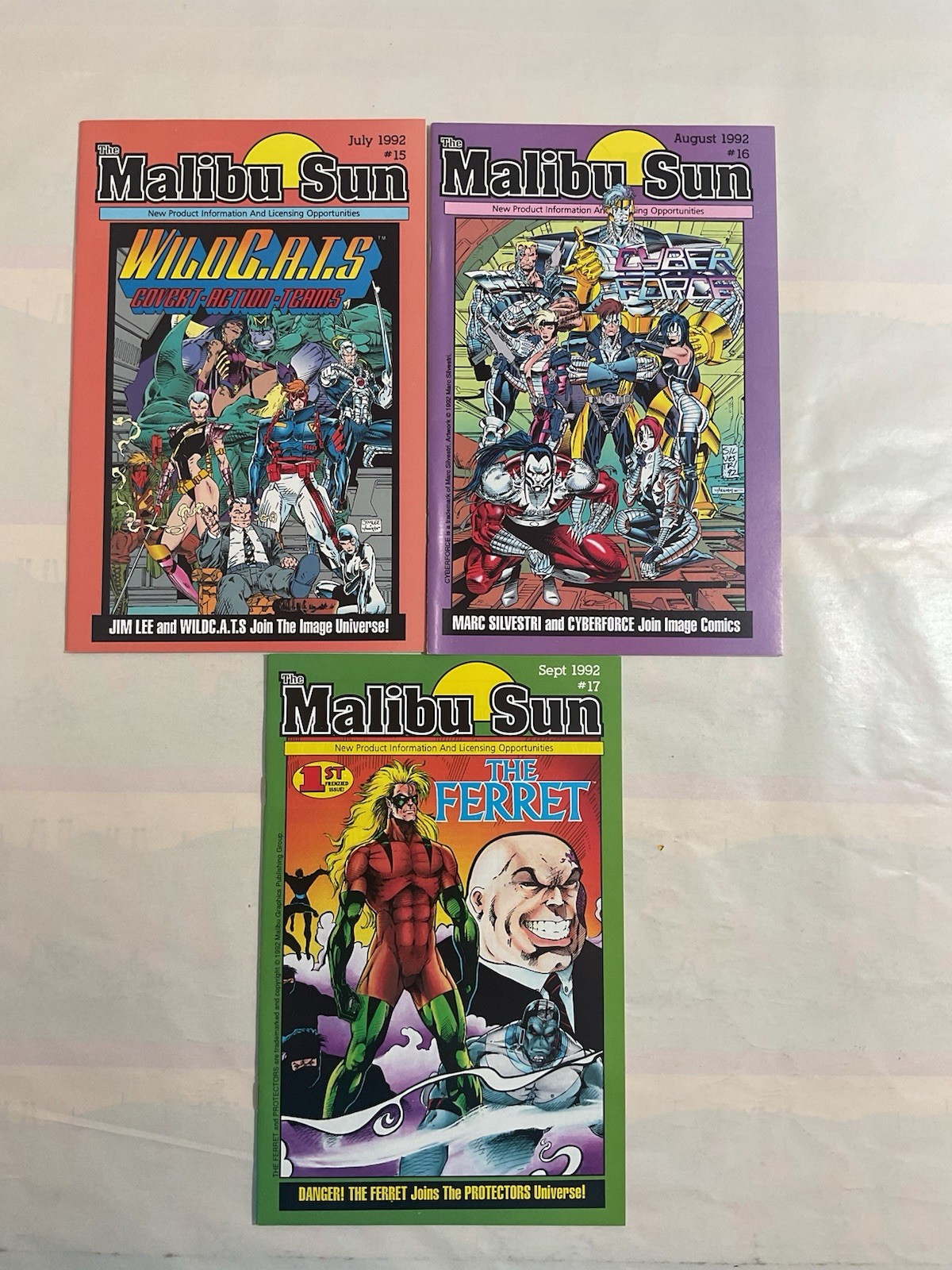 Malibu Sun #15 16 17 1st Appearance Wildcats High Grade Malibu Sun 1992.